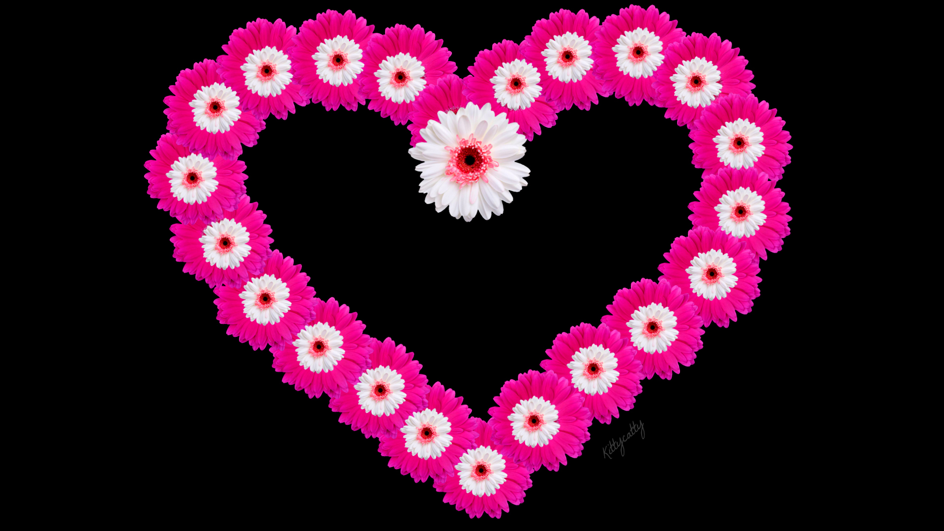 PCデスクトップに花, 芸術的, 心臓, ピンクの花, ハート型画像を無料でダウンロード