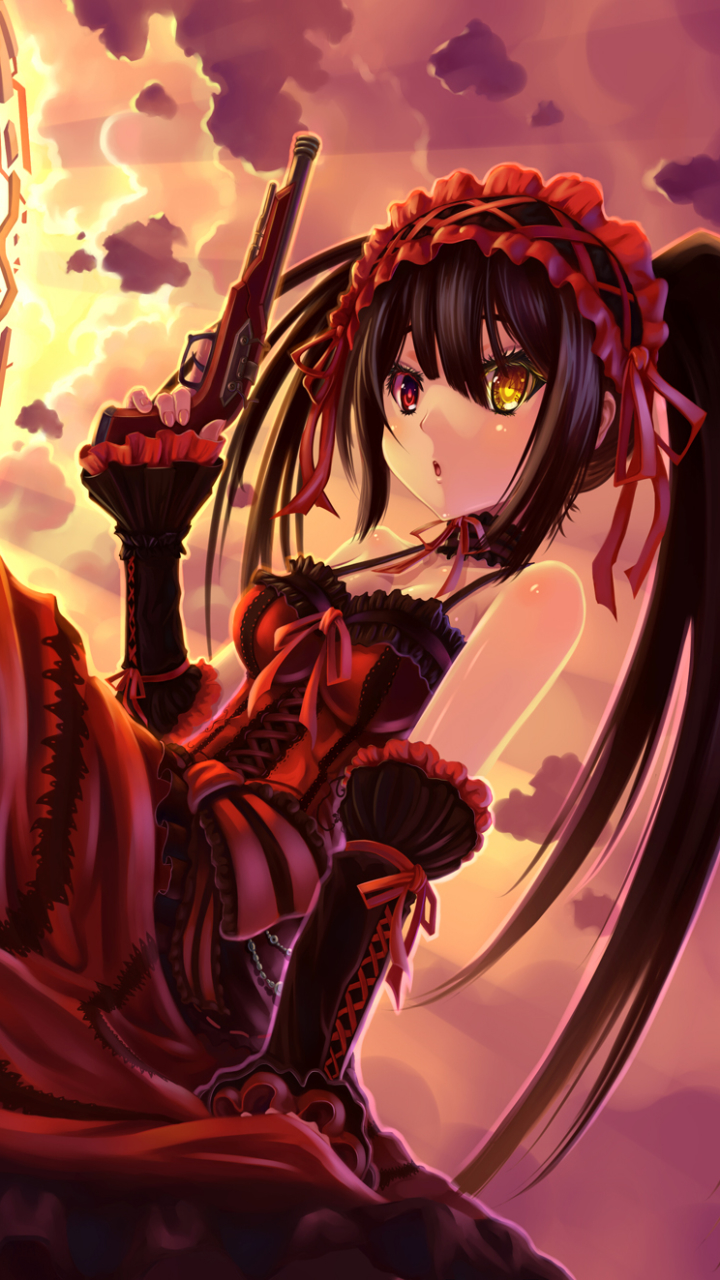 Handy-Wallpaper Animes, Datum A Live, Kurumi Tokisaki kostenlos herunterladen.