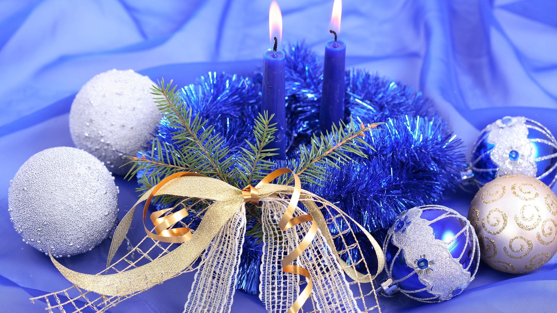 holidays, candles, tape, balls, bows