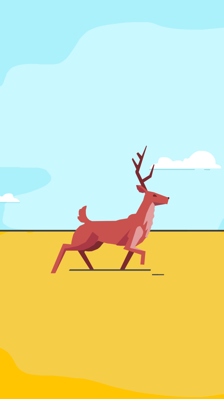 Download mobile wallpaper Sky, Animal, Deer, Cloud, Minimalist for free.