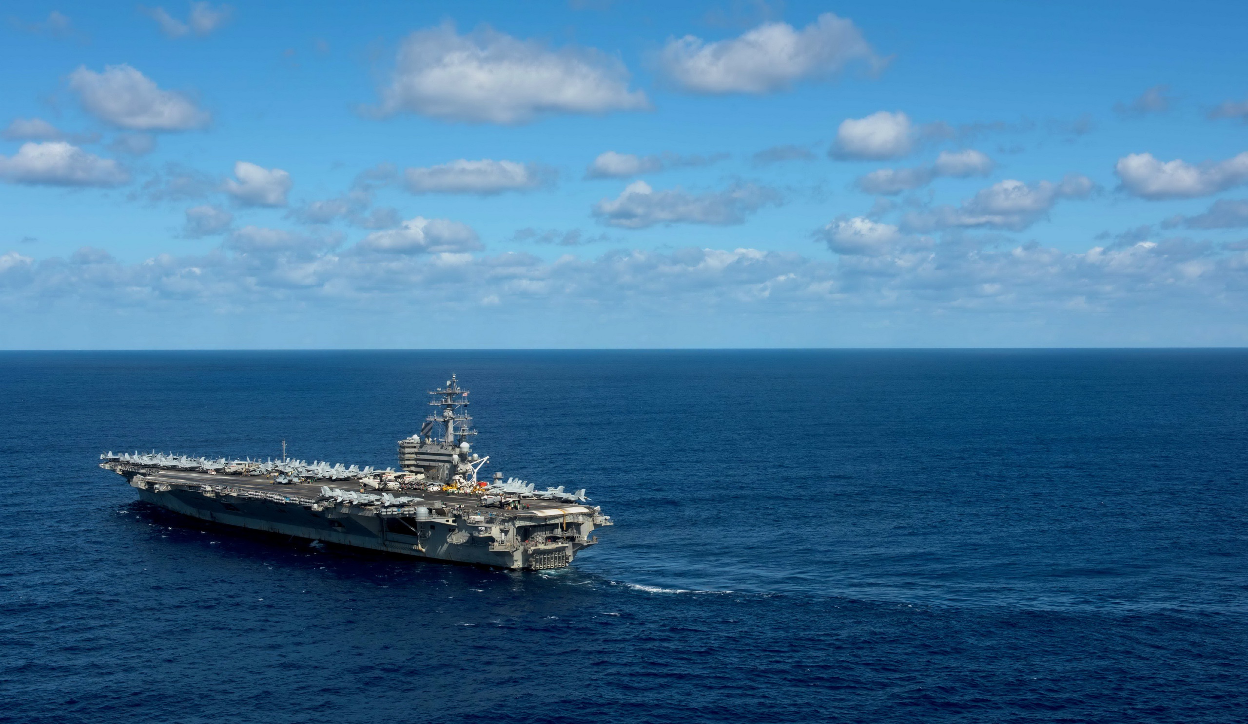 ship, military, uss ronald reagan (cvn 76), aircraft carrier, cloud, horizon, ocean, sky, warship, warships