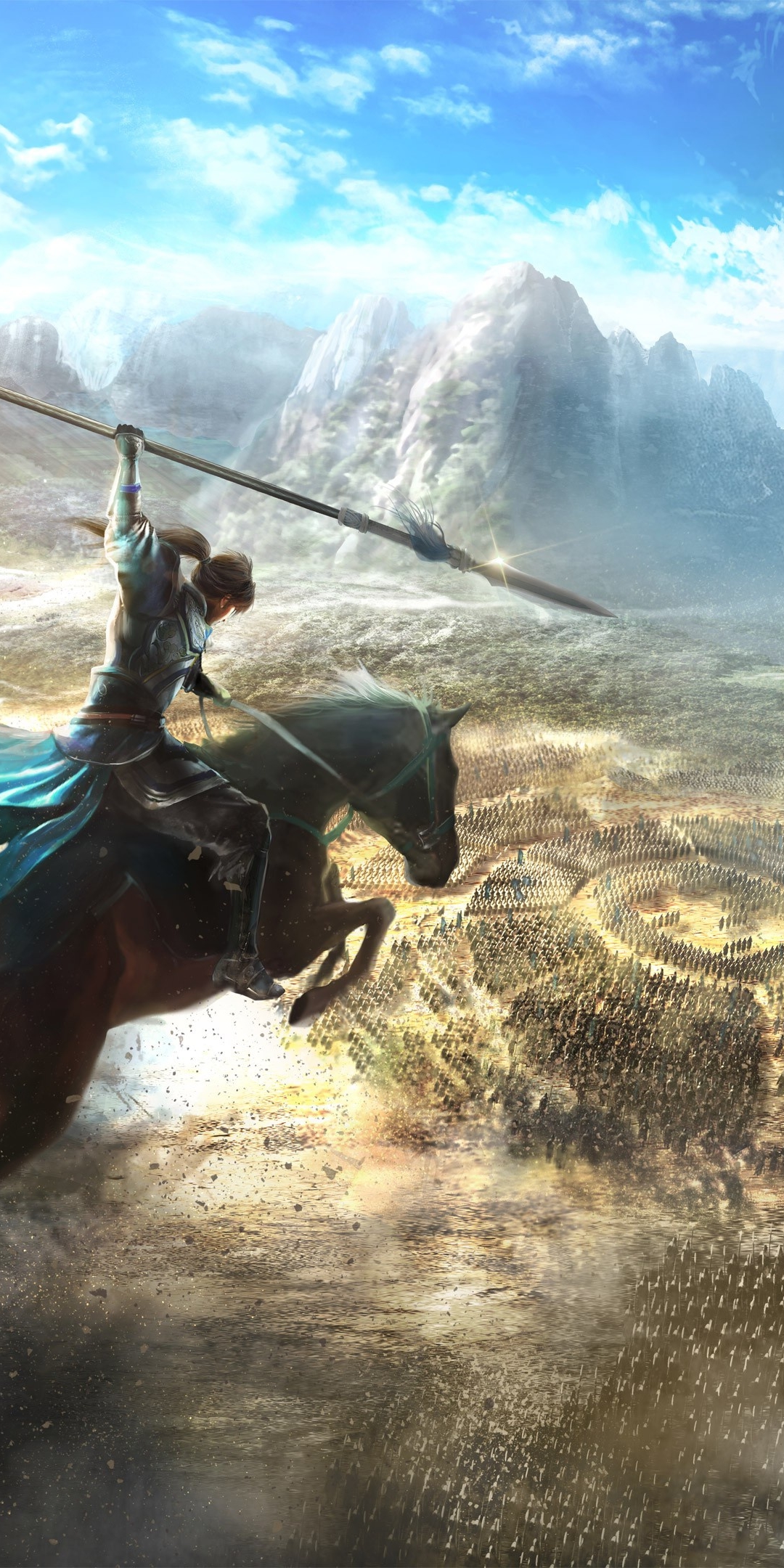 Download mobile wallpaper Warrior, Horse, Battle, Spear, Army, Video Game, Dynasty Warriors 9 for free.