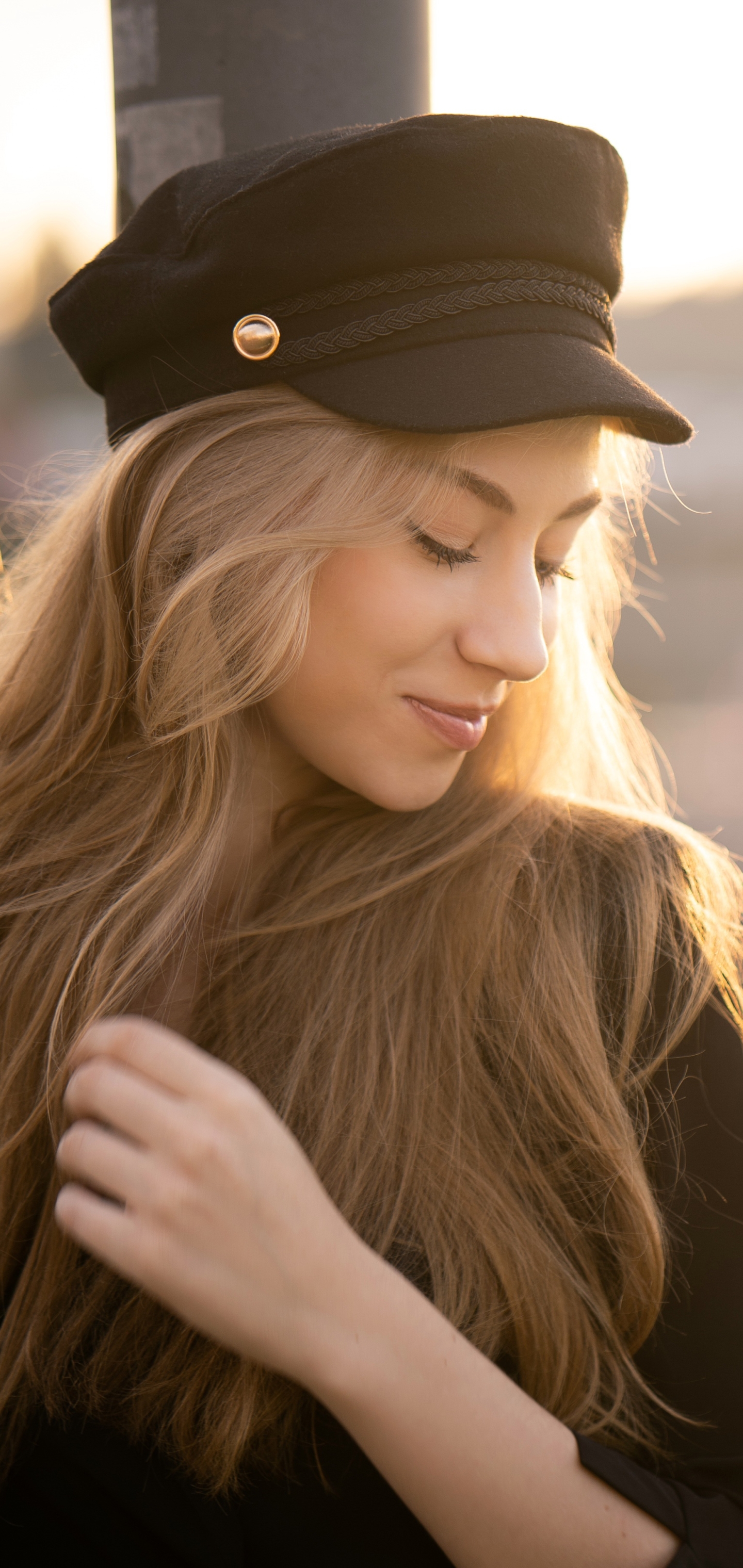 Download mobile wallpaper Mood, Blonde, Hat, Model, Women, Long Hair for free.