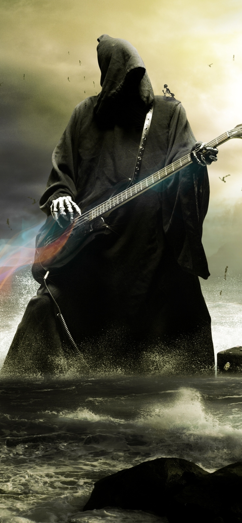 Download mobile wallpaper Dark, Guitar, Grim Reaper for free.