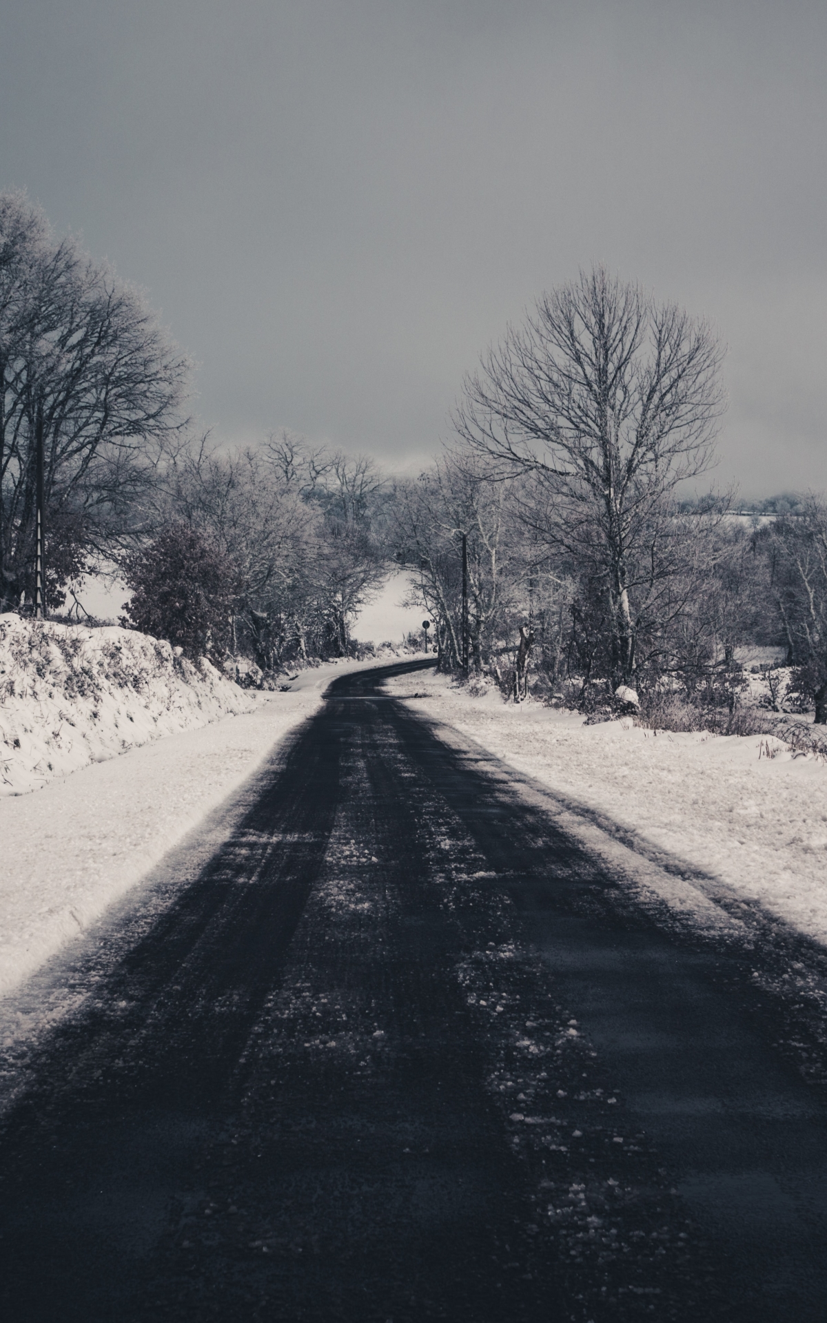 Download mobile wallpaper Snow, Road, Man Made for free.