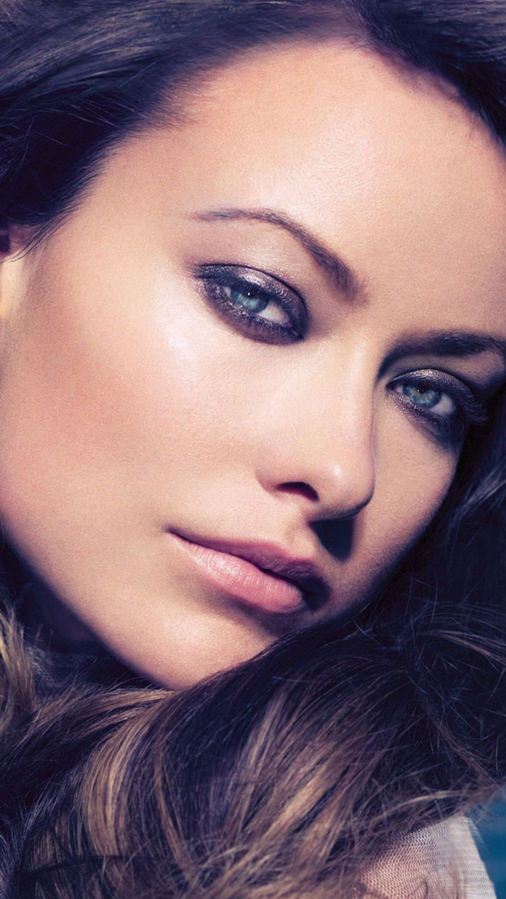 Download mobile wallpaper Olivia Wilde, Face, Brunette, Blue Eyes, American, Celebrity, Actress for free.