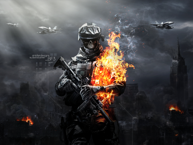 Handy-Wallpaper Schlachtfeld, Maske, Schädel, Skelett, Computerspiele, Battlefield 3 kostenlos herunterladen.