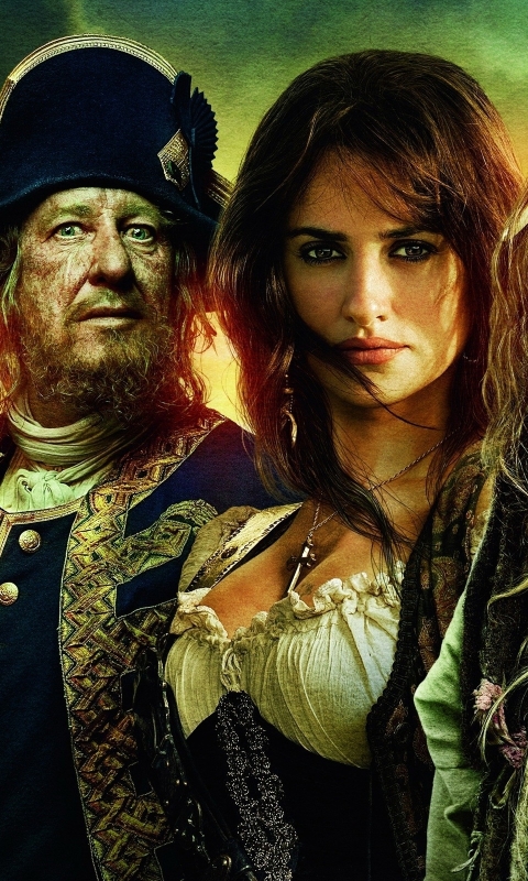 Download mobile wallpaper Pirates Of The Caribbean, Penelope Cruz, Pirate, Movie, Geoffrey Rush, Hector Barbossa, Pirates Of The Caribbean: On Stranger Tides, Angelica Teach for free.