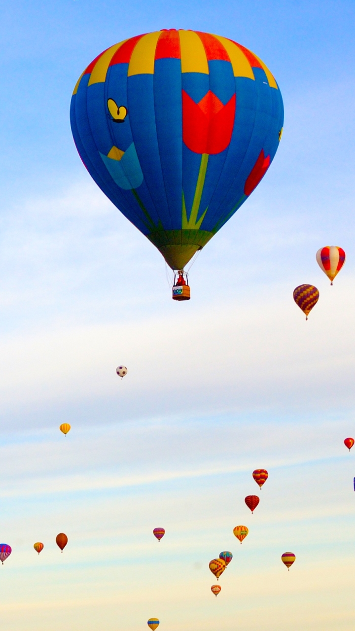 Handy-Wallpaper Farben, Bunt, Himmel, Fahrzeug, Fahrzeuge, Heißluftballon kostenlos herunterladen.