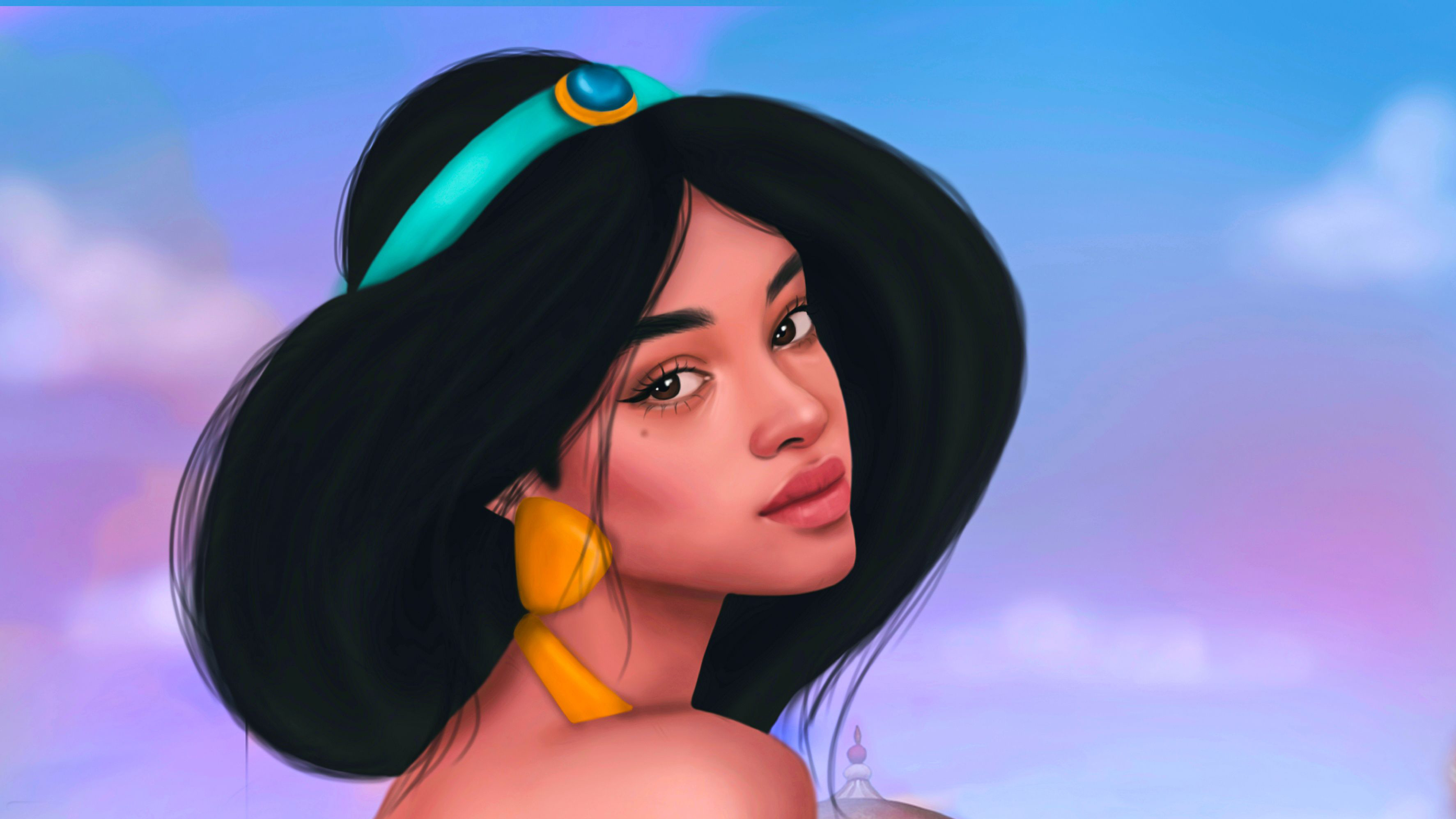 Free download wallpaper Movie, Black Hair, Aladdin (1992), Princess Jasmine, Aladdin on your PC desktop