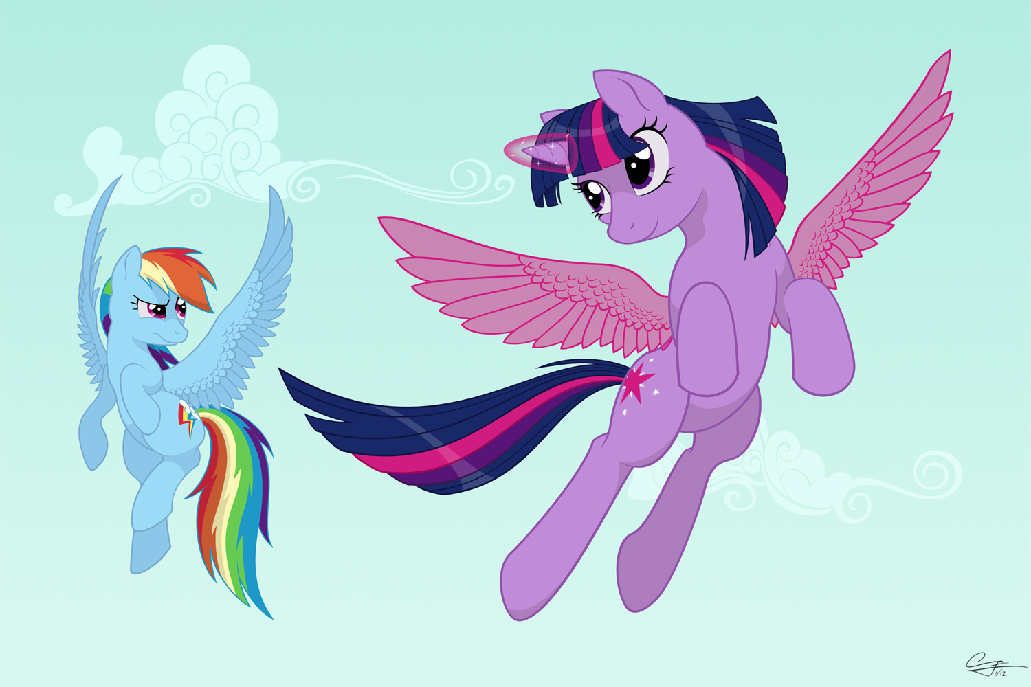 Laden Sie das Mein Kleines Pony, Fernsehserien, Twilight Sparkle, My Little Pony Freundschaft Ist Magie, Rainbow Dash-Bild kostenlos auf Ihren PC-Desktop herunter