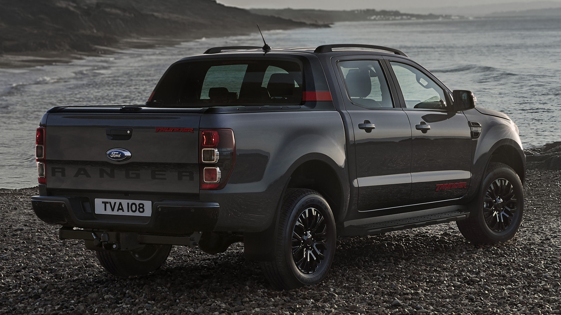 Download mobile wallpaper Ford, Car, Off Road, Vehicles, Black Car, Ford Ranger, Ford Ranger Thunder Double Cab for free.