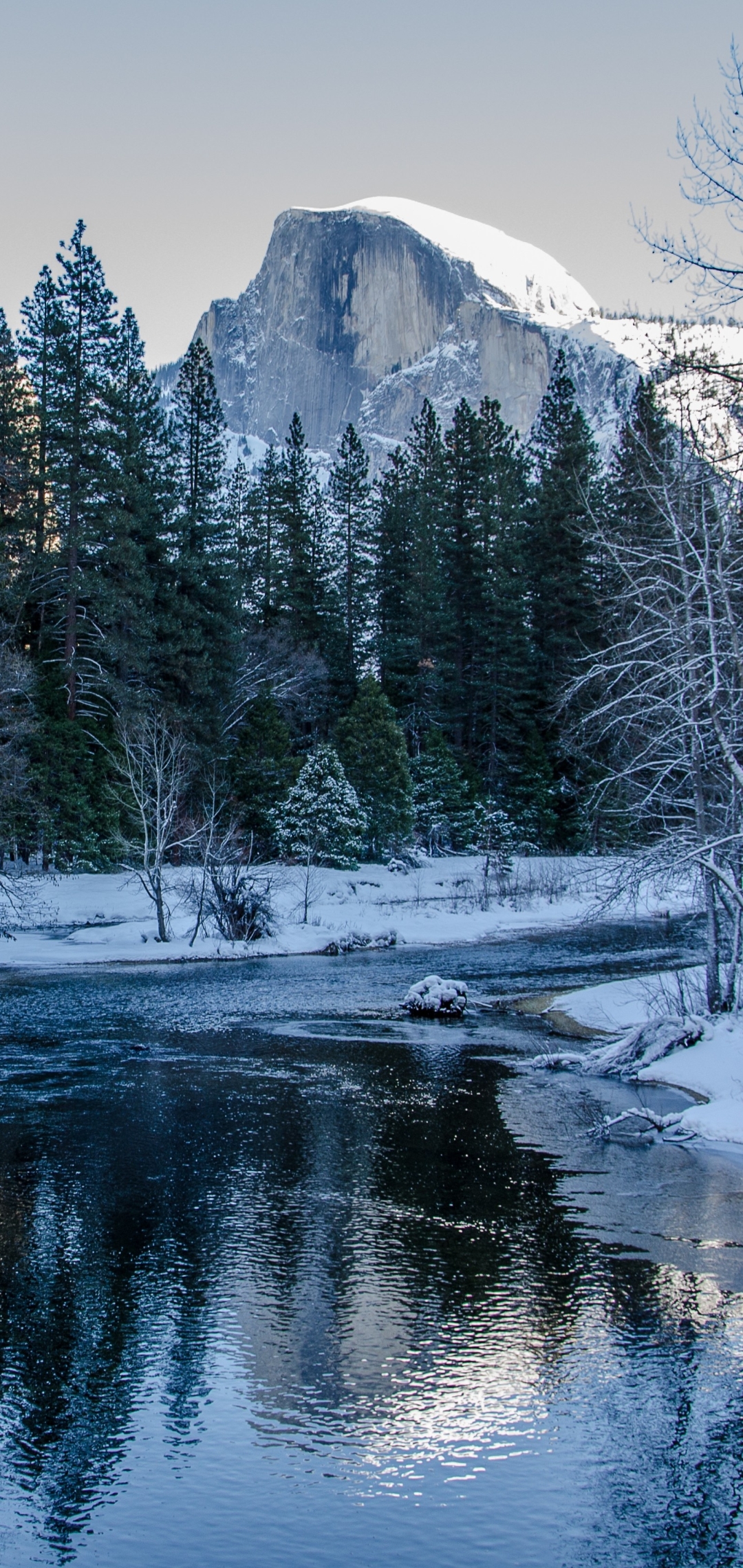Download mobile wallpaper Winter, Snow, Earth, River for free.