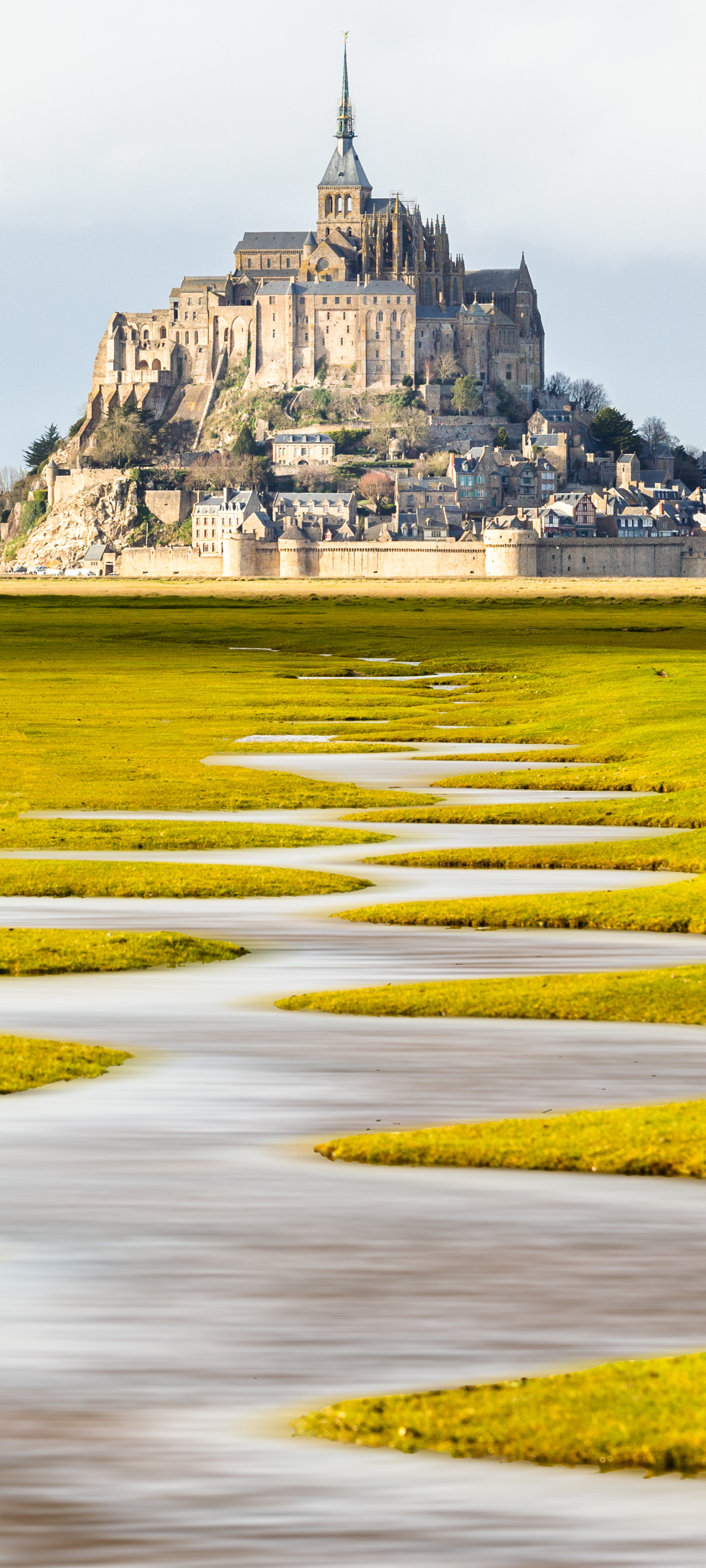 Download mobile wallpaper Landscape, Mont Saint Michel, Monastery, Religious for free.