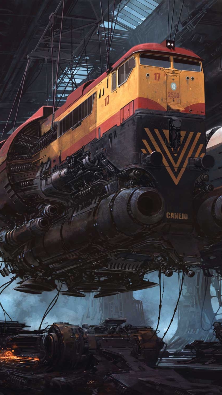 Download mobile wallpaper Cyberpunk, Sci Fi, Train, Vehicle for free.