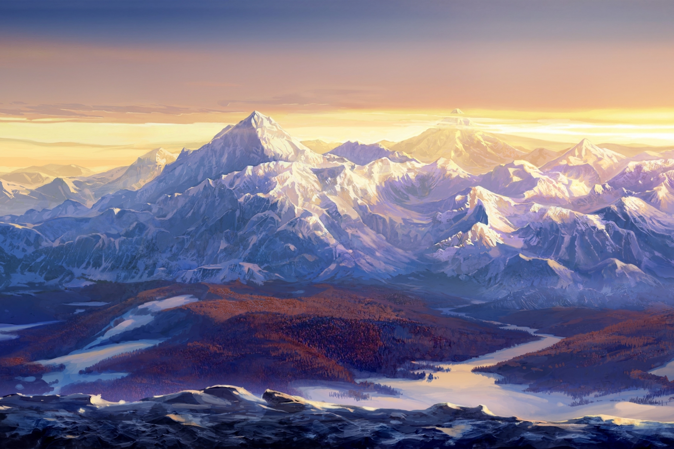 Baixe gratuitamente a imagem Paisagem, Inverno, Fantasia, Neve, Montanha na área de trabalho do seu PC