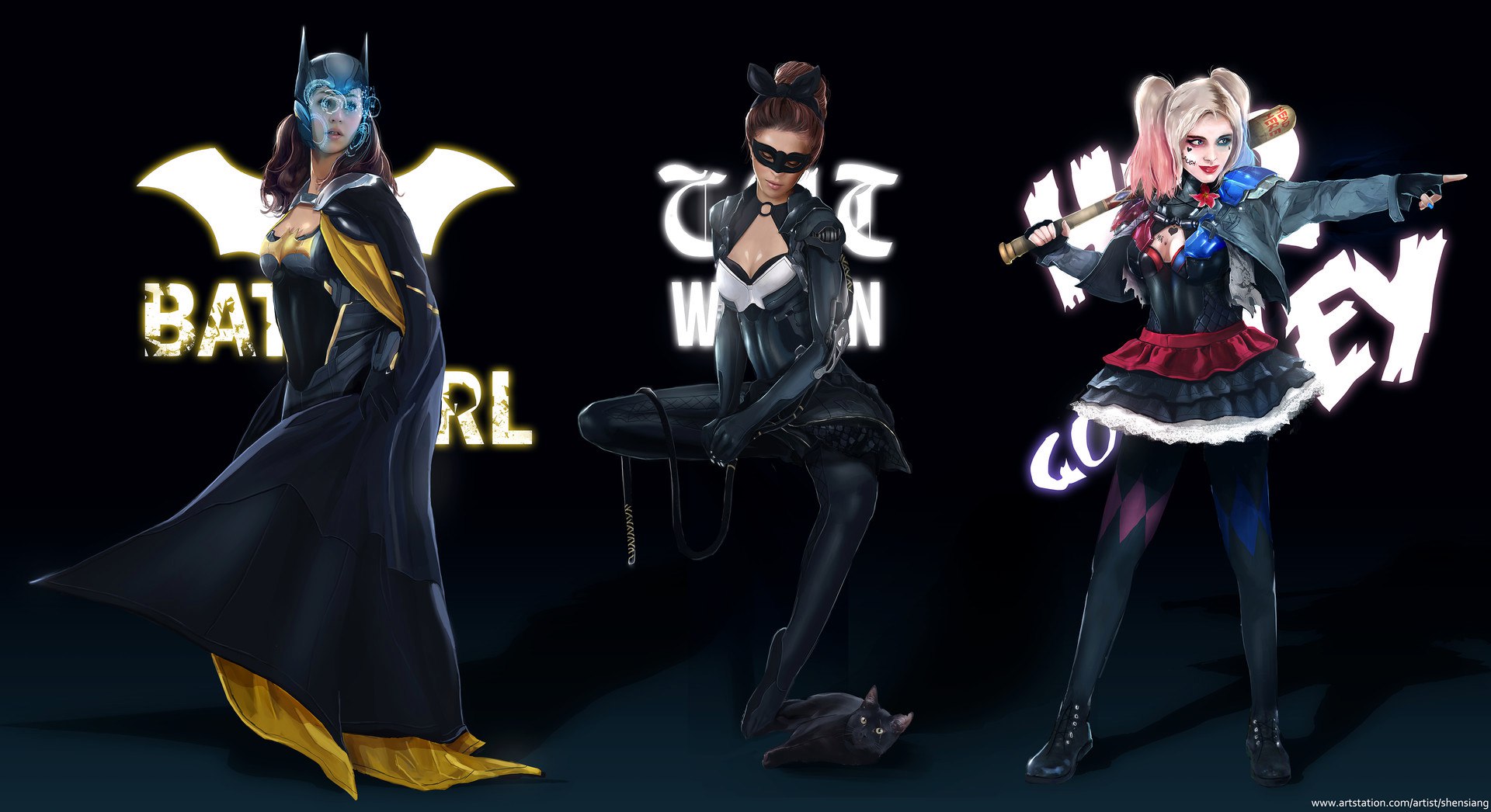 Download mobile wallpaper Catwoman, Comics, Harley Quinn, Dc Comics, Batgirl for free.