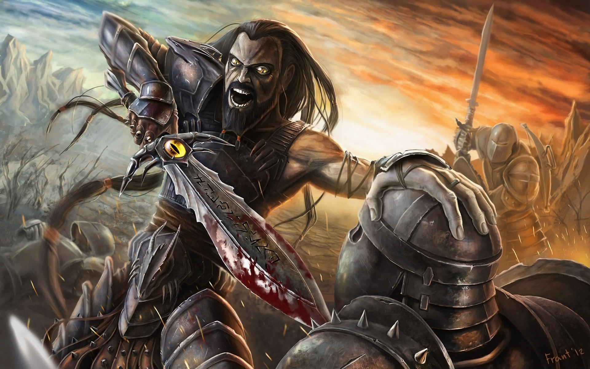 Download mobile wallpaper Fantasy, Death, Weapon, Battlefield, Warrior, Battle, Sword for free.