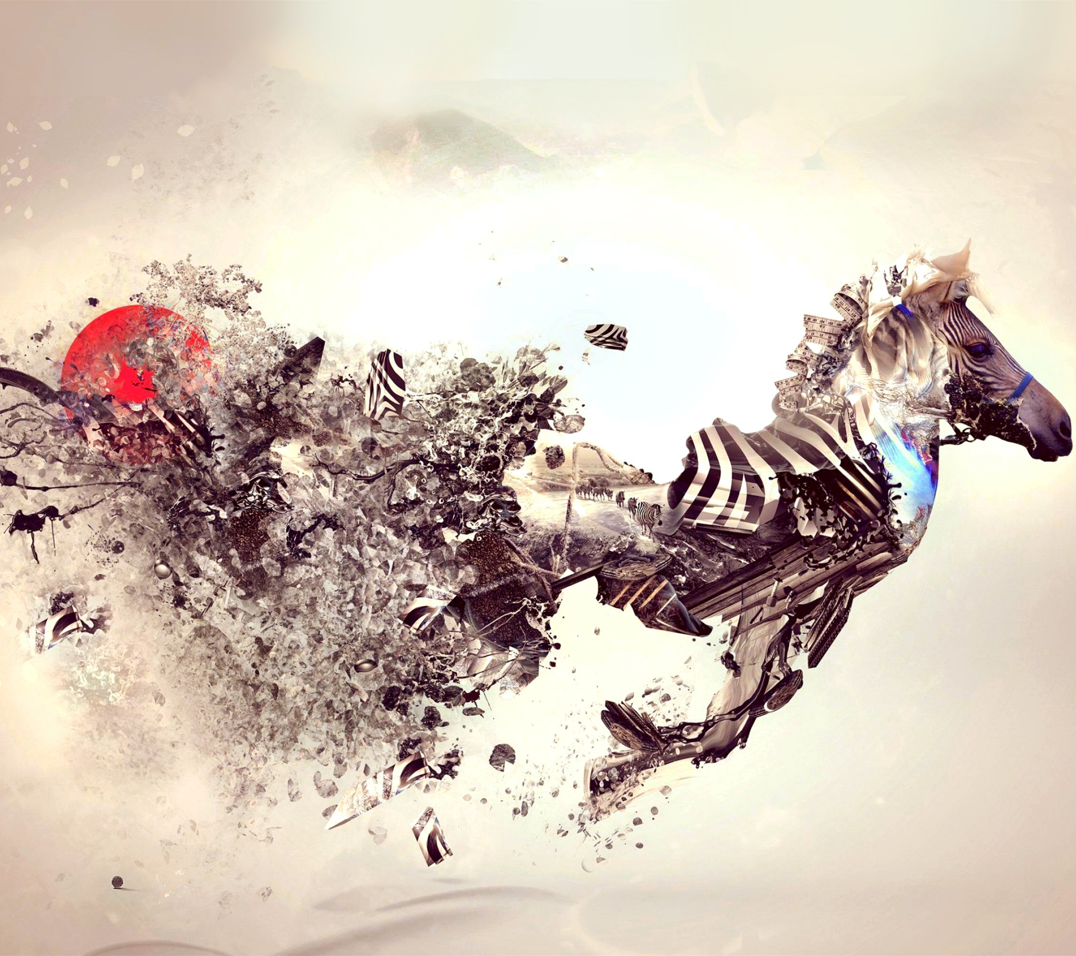 Free download wallpaper Zebra, Animal, Japan, Artistic, Bonsai on your PC desktop