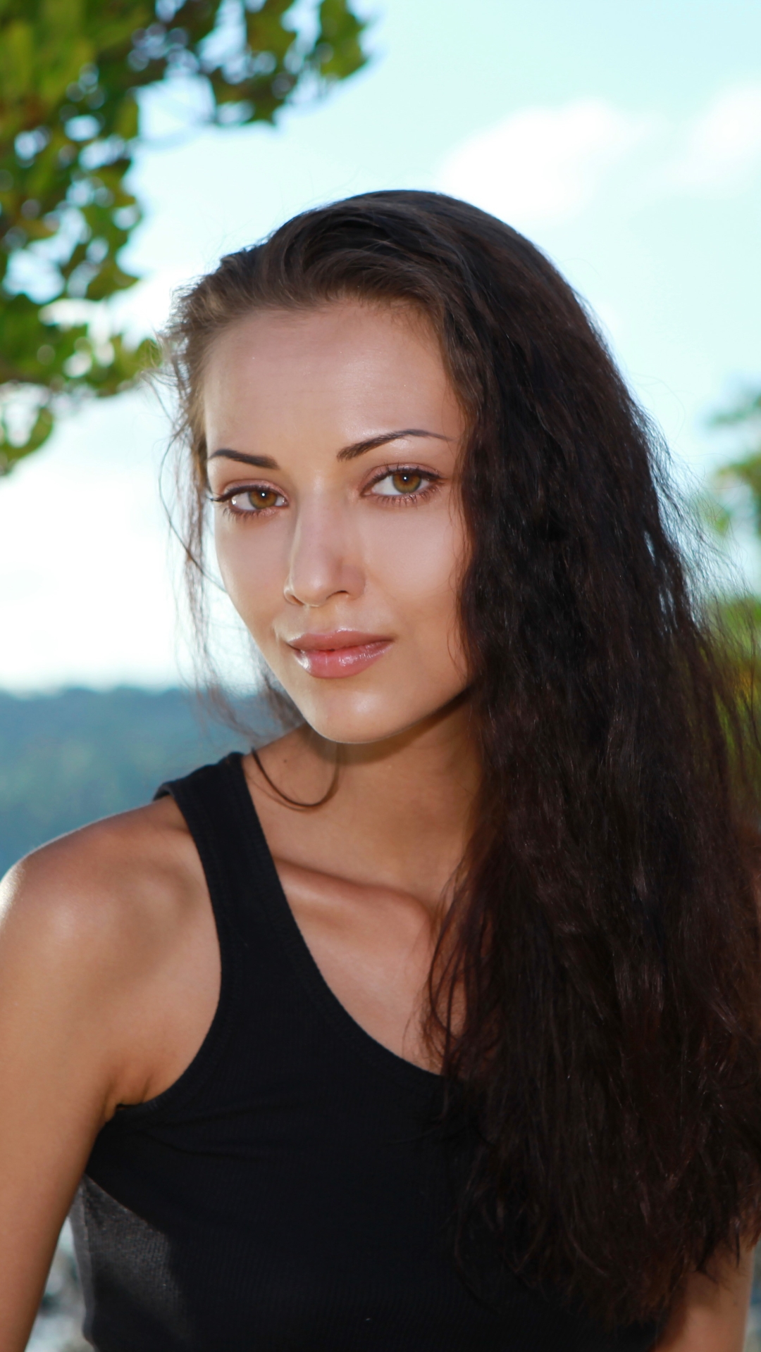 無料モバイル壁紙モデル, 女性, 長い髪, 茶色の目, 茶髪, アンナ・スビットナヤをダウンロードします。