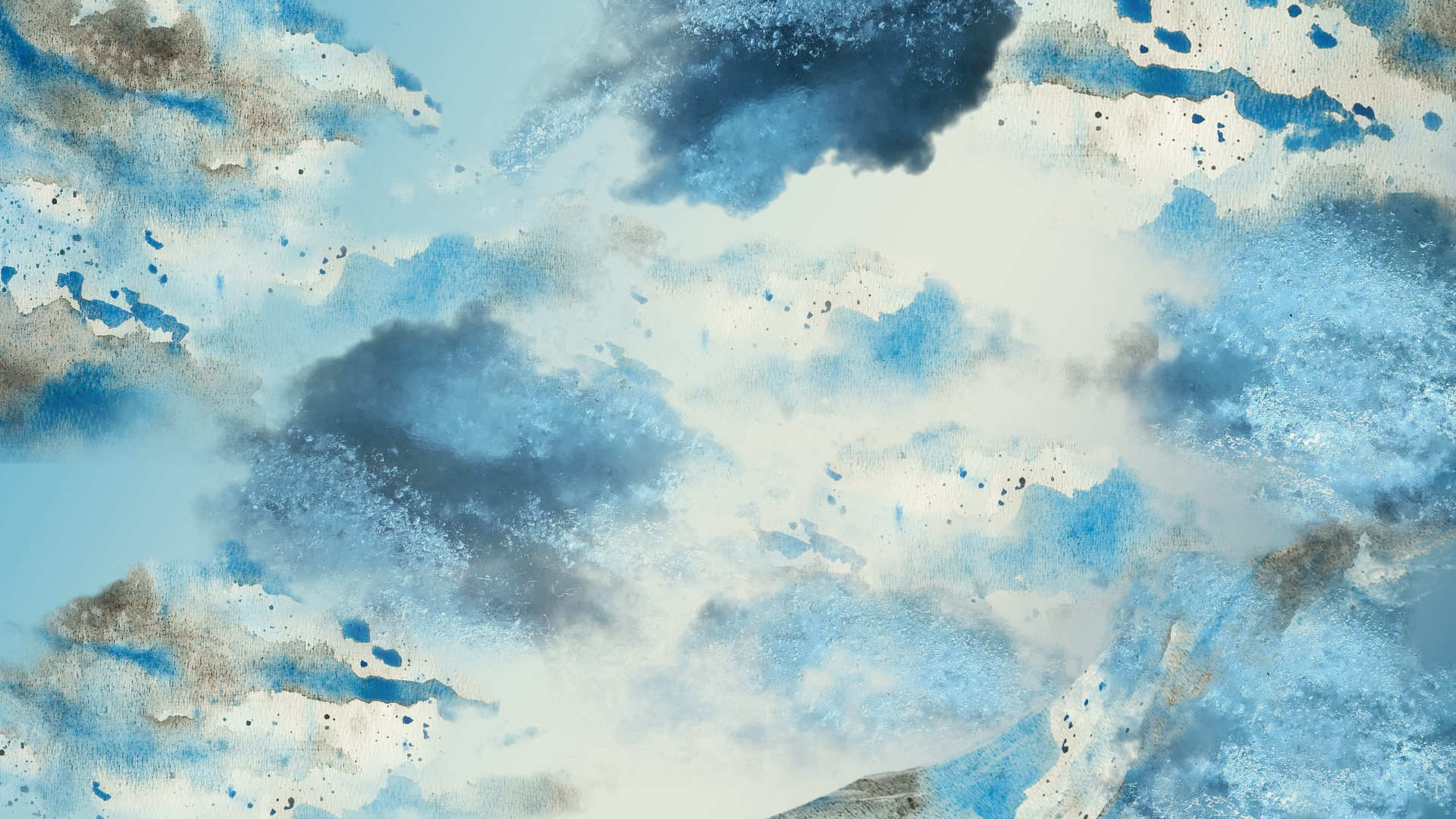 Скачать картинку Облака, Текстуры, Синий, Градиент, Акварель, Абстрактные в телефон бесплатно.