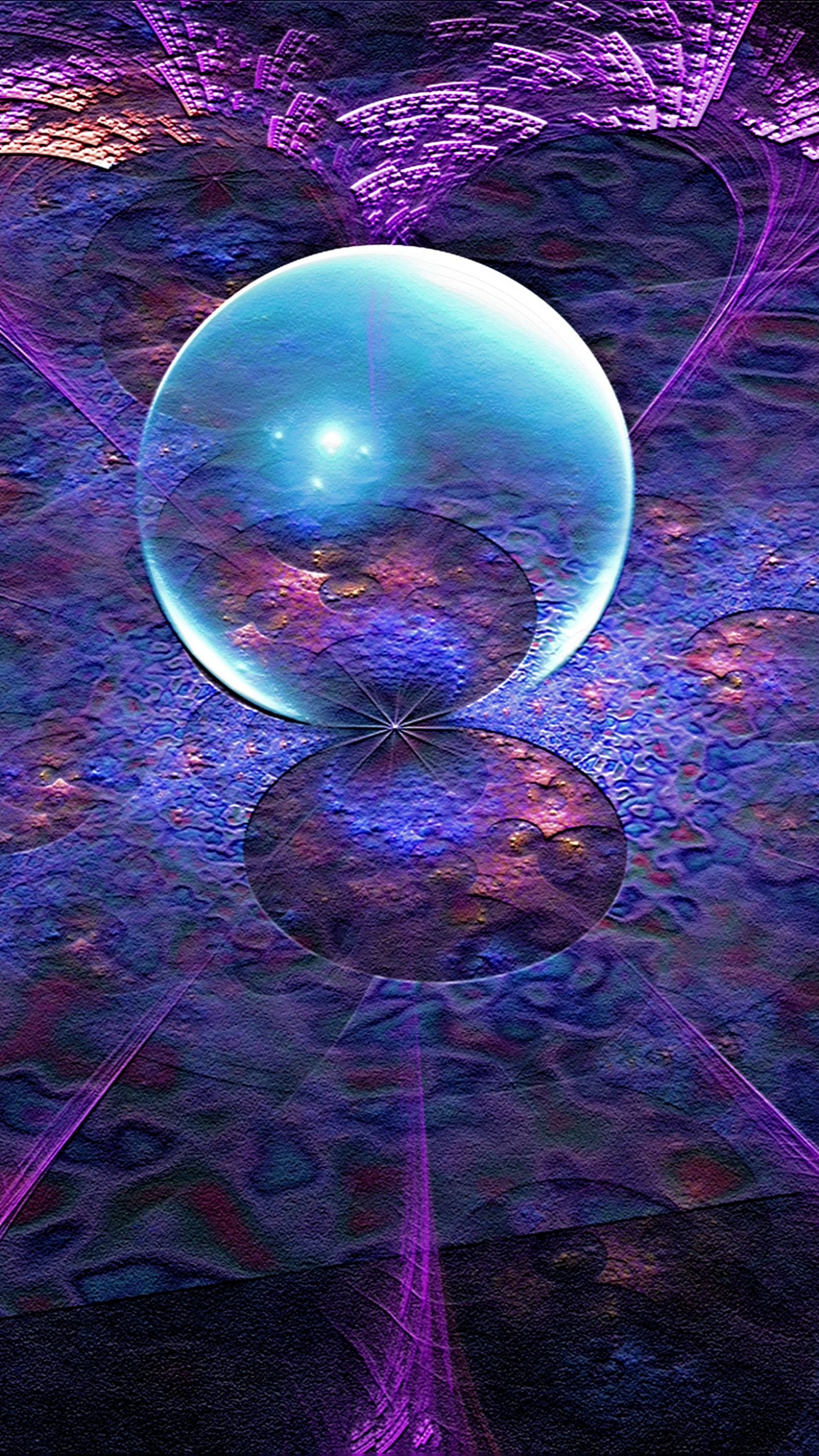 purple, abstract, sphere, reflection, orb