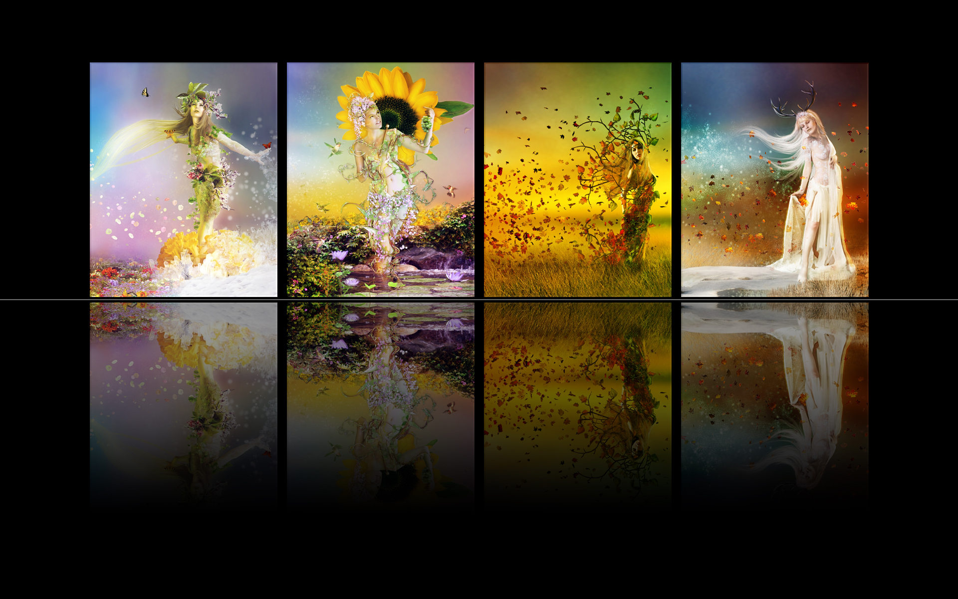 Download mobile wallpaper Summer, Season, Spring, Winter, Fall, Artistic for free.
