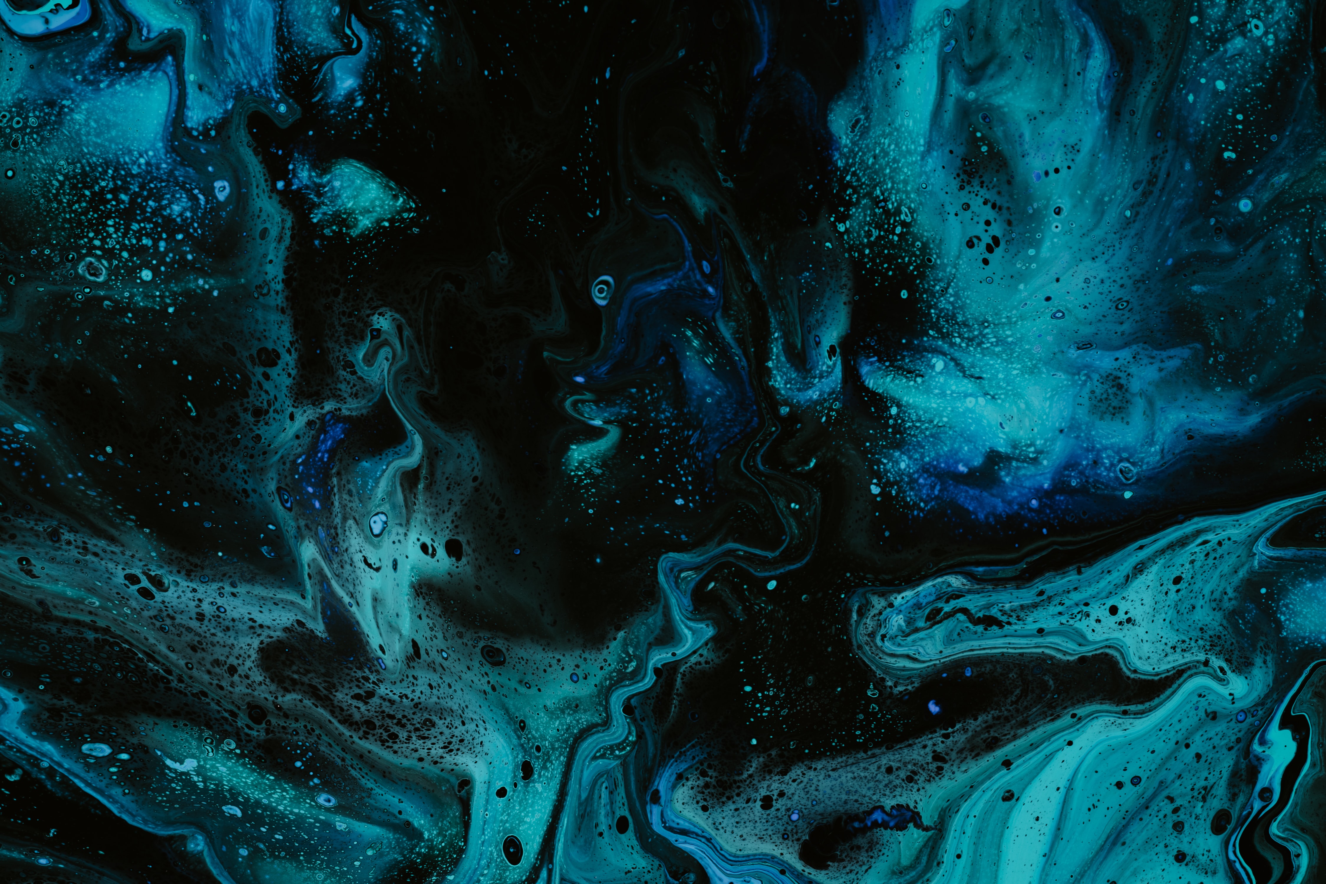 liquid, fluid art, blue, divorces, abstract, paint 8K