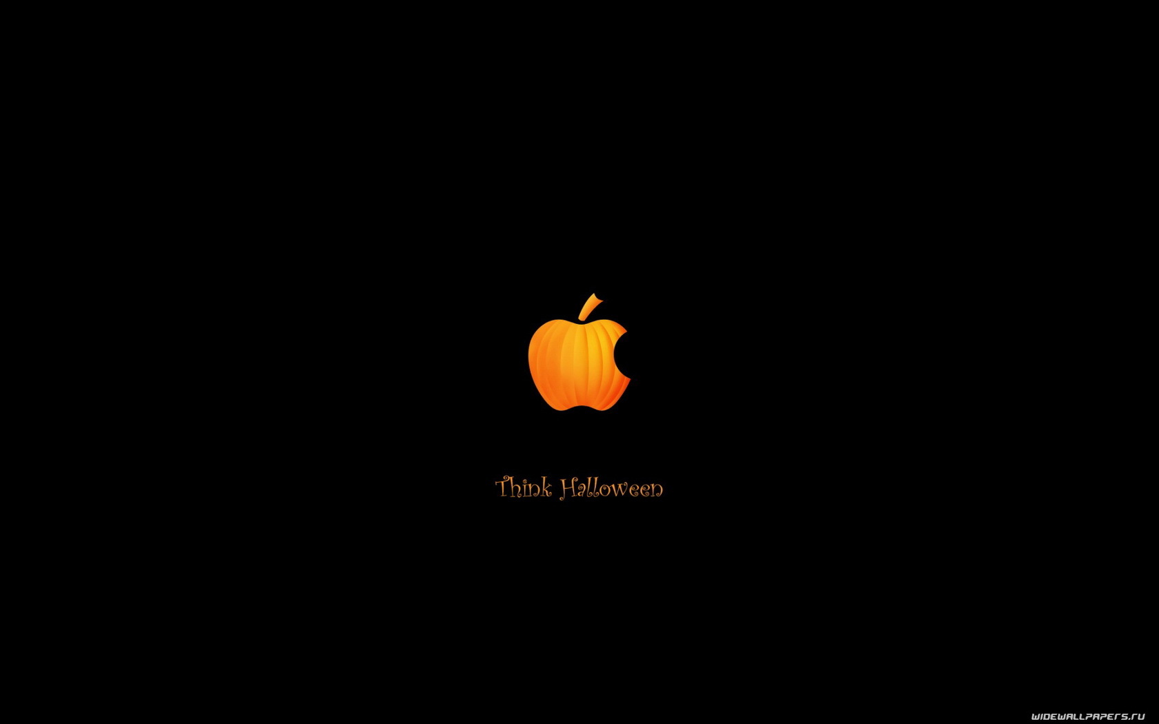 Download background funny, brands, holidays, logos, apple, halloween, black