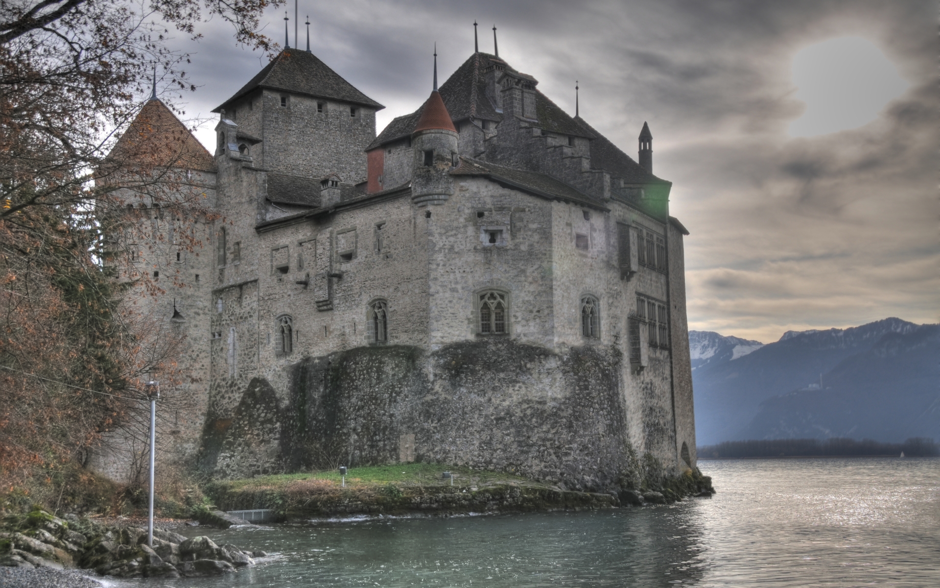 Descarga gratuita de fondo de pantalla para móvil de Castillo De Chillon, Veytaux, Suiza, Hecho Por El Hombre, Castillos.