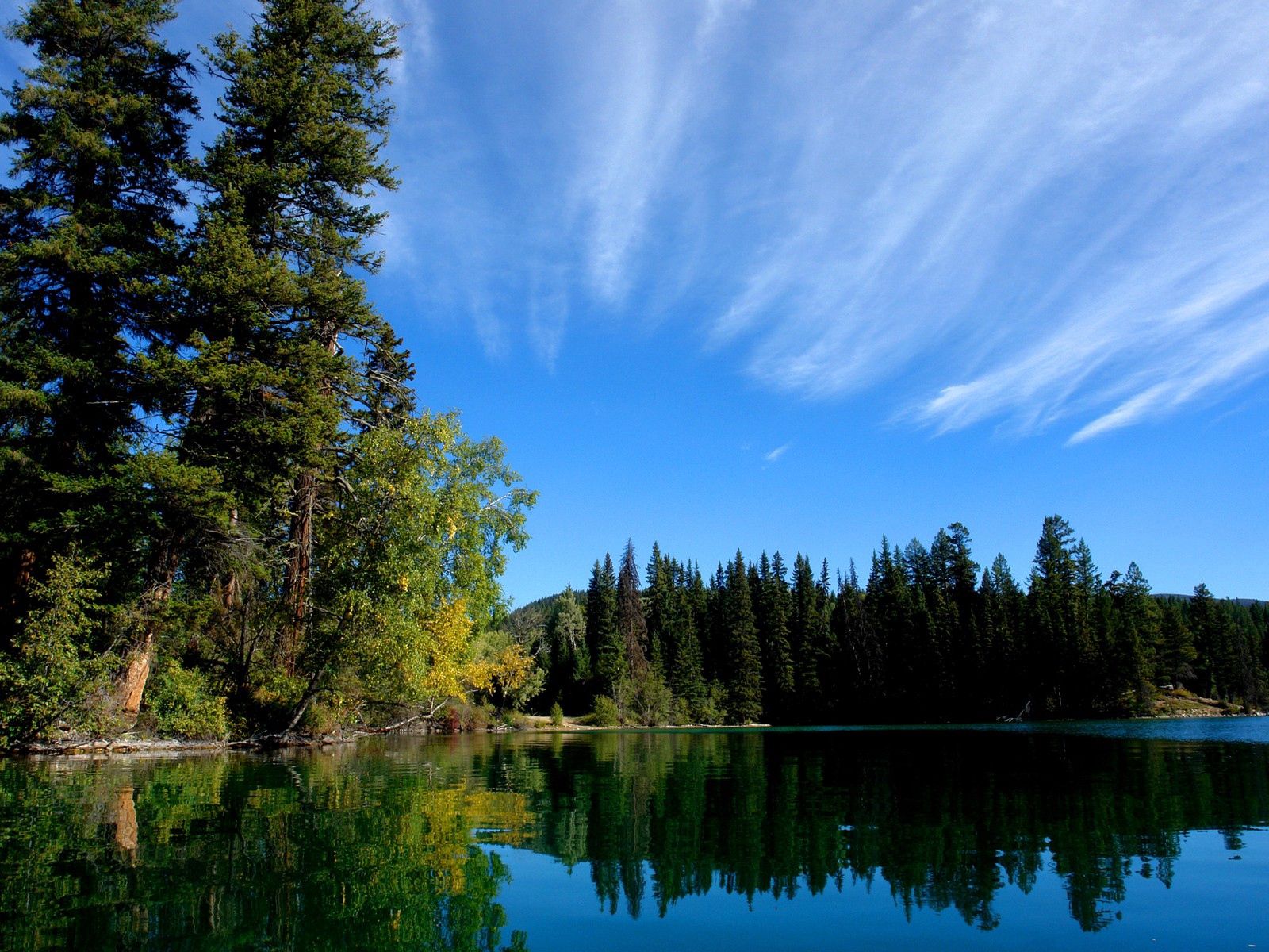 Free download wallpaper Sky, Lake, Nature, Forest on your PC desktop