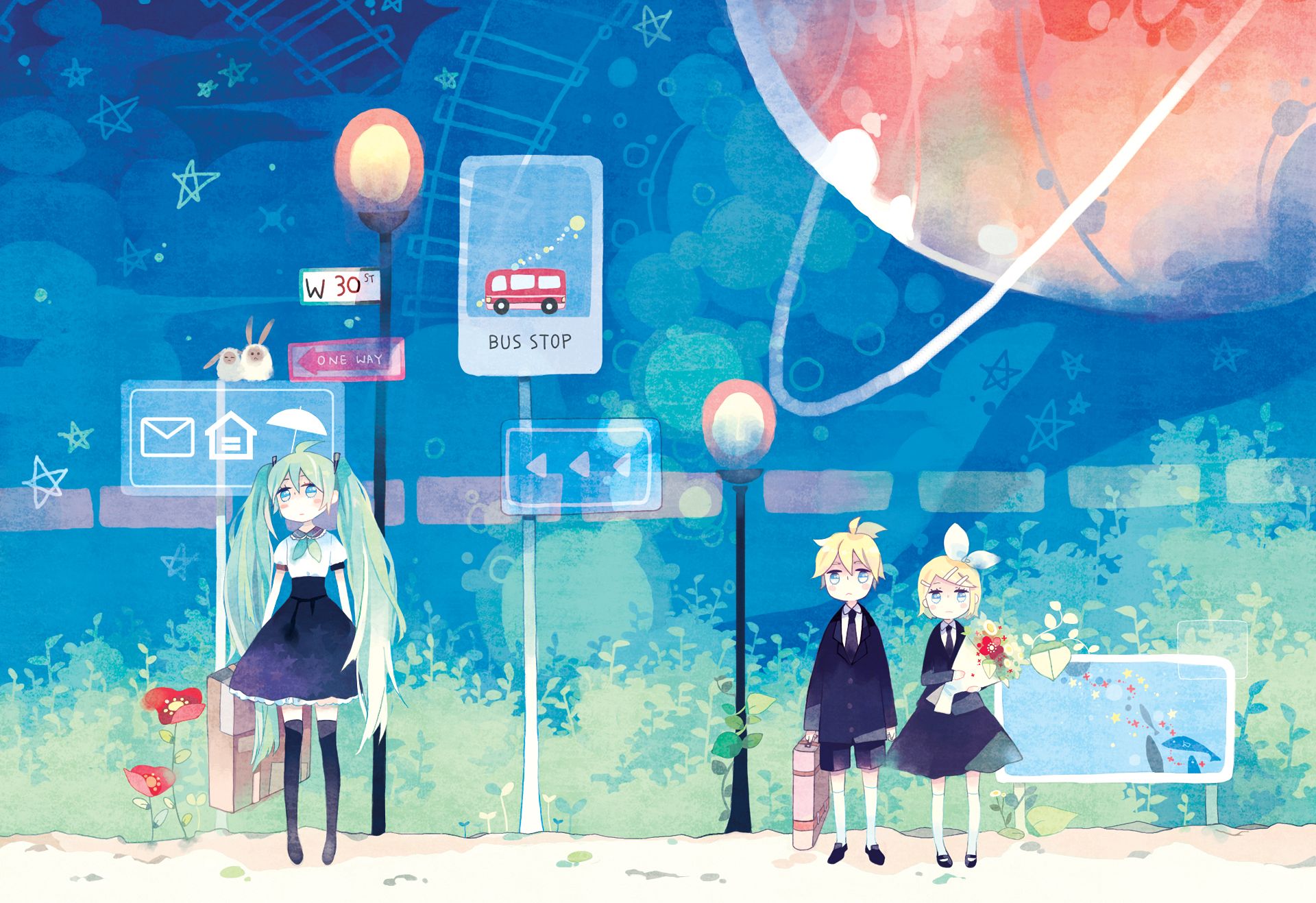 Descarga gratuita de fondo de pantalla para móvil de Vocaloid, Animado, Hatsune Miku, Rin Kagamine, Len Kagamine.