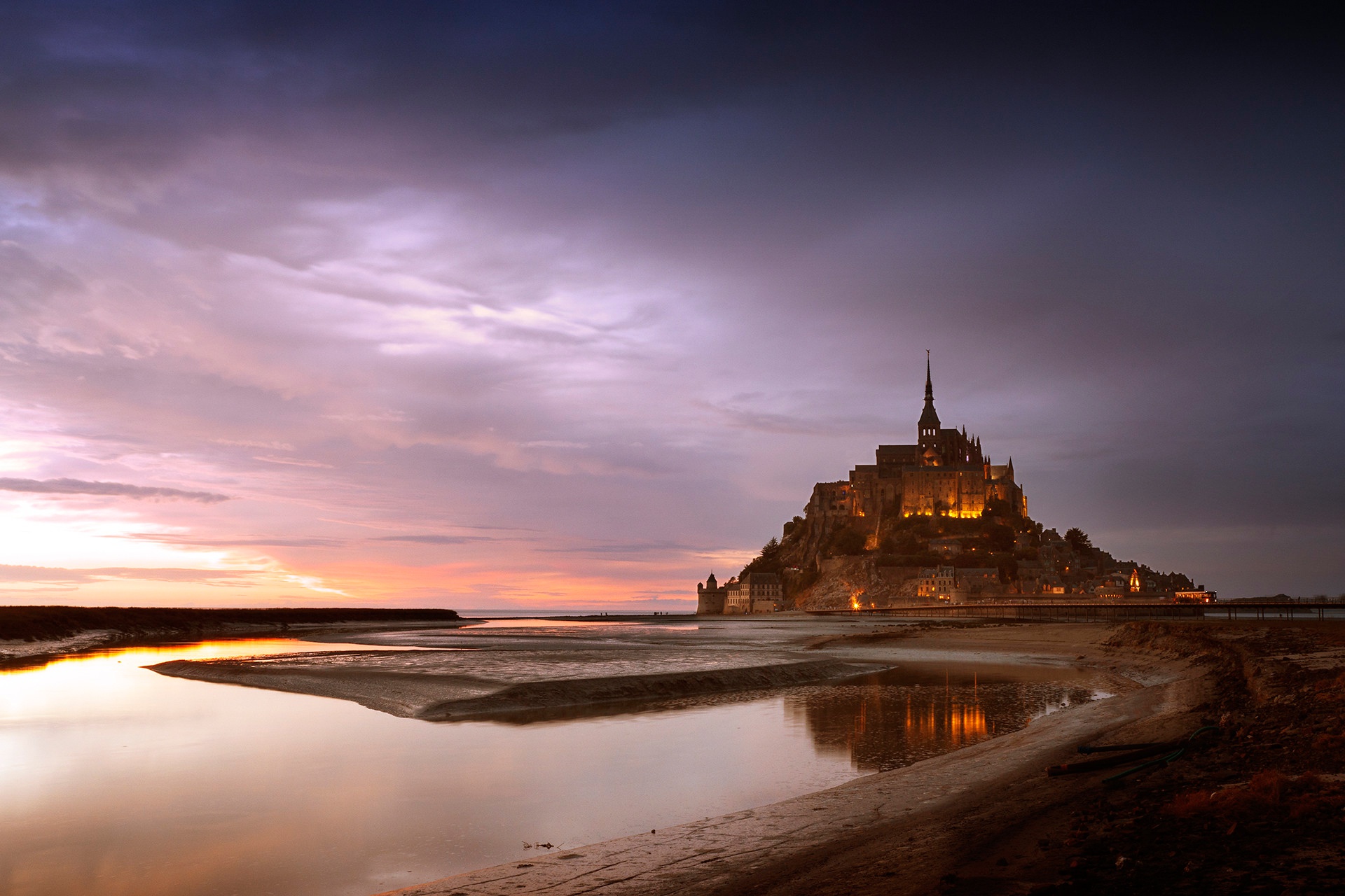 Download mobile wallpaper France, Mont Saint Michel, Monastery, Religious for free.