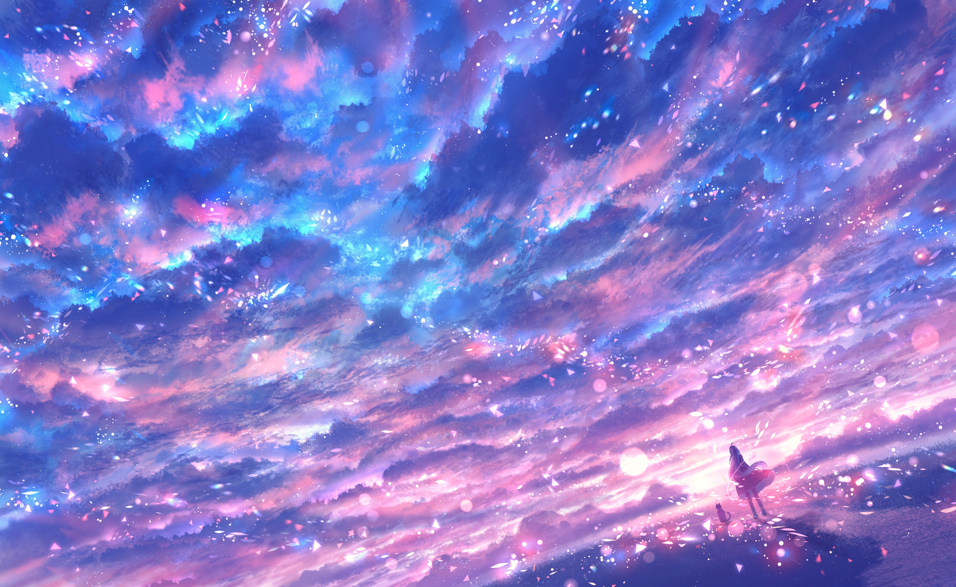 Скачать картинку Аниме, Небо, Облака в телефон бесплатно.
