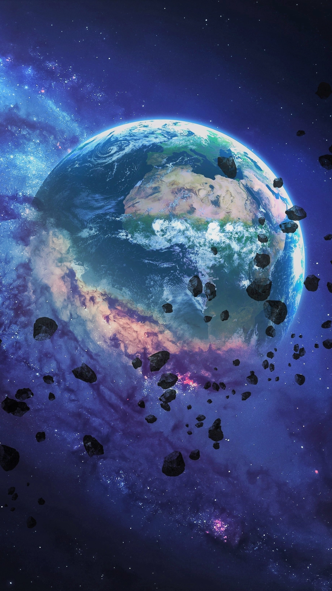 Download mobile wallpaper Earth, Space, Planet, Sci Fi, Asteroid for free.
