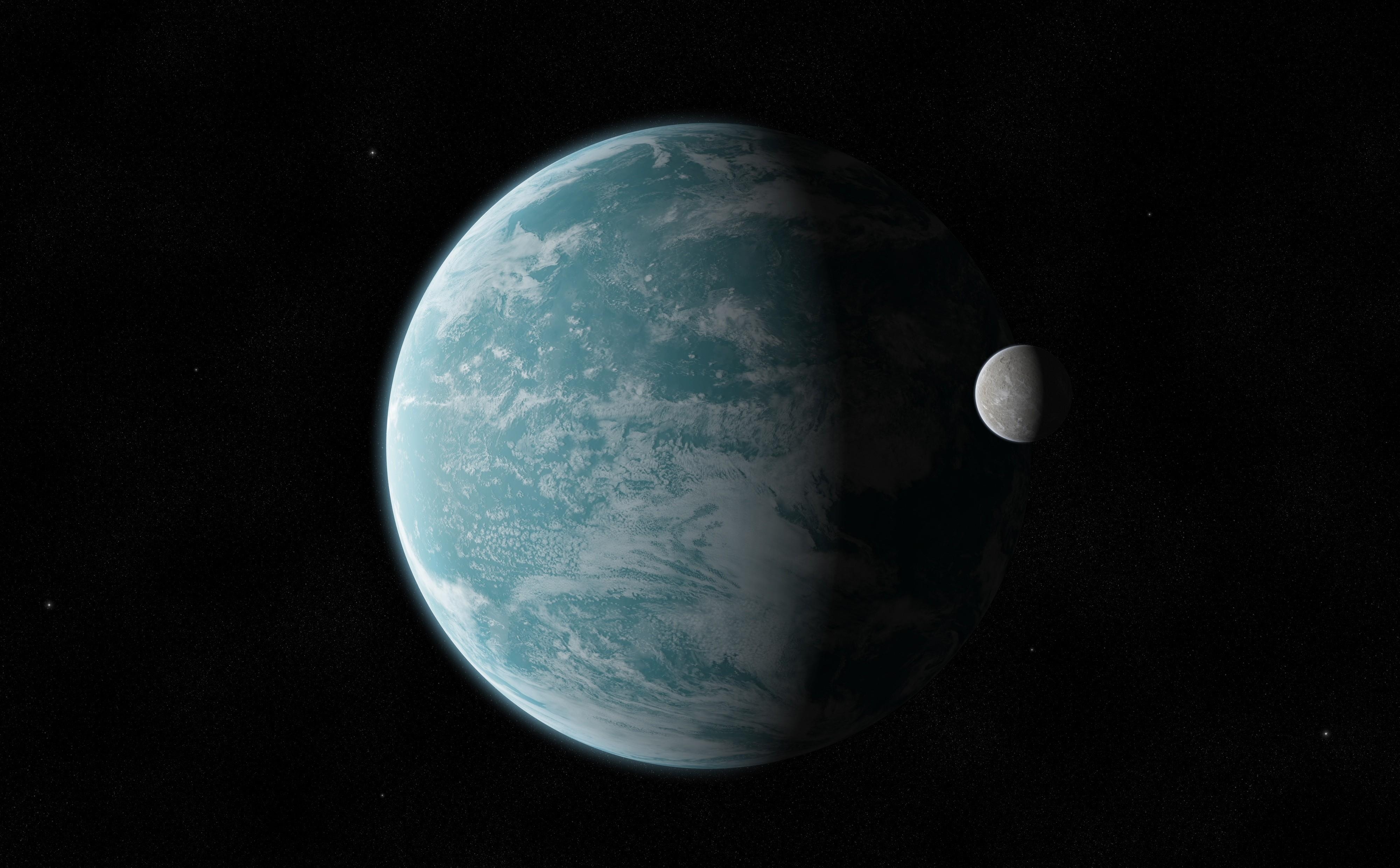154778 Hintergrundbild herunterladen planets, sterne, universum, schatten - Bildschirmschoner und Bilder kostenlos
