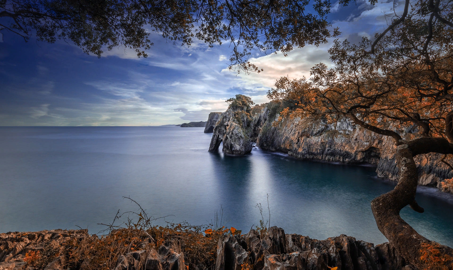 Téléchargez gratuitement l'image Automne, Mer, Côte, Arbre, Espagne, La Nature, Terre/nature sur le bureau de votre PC