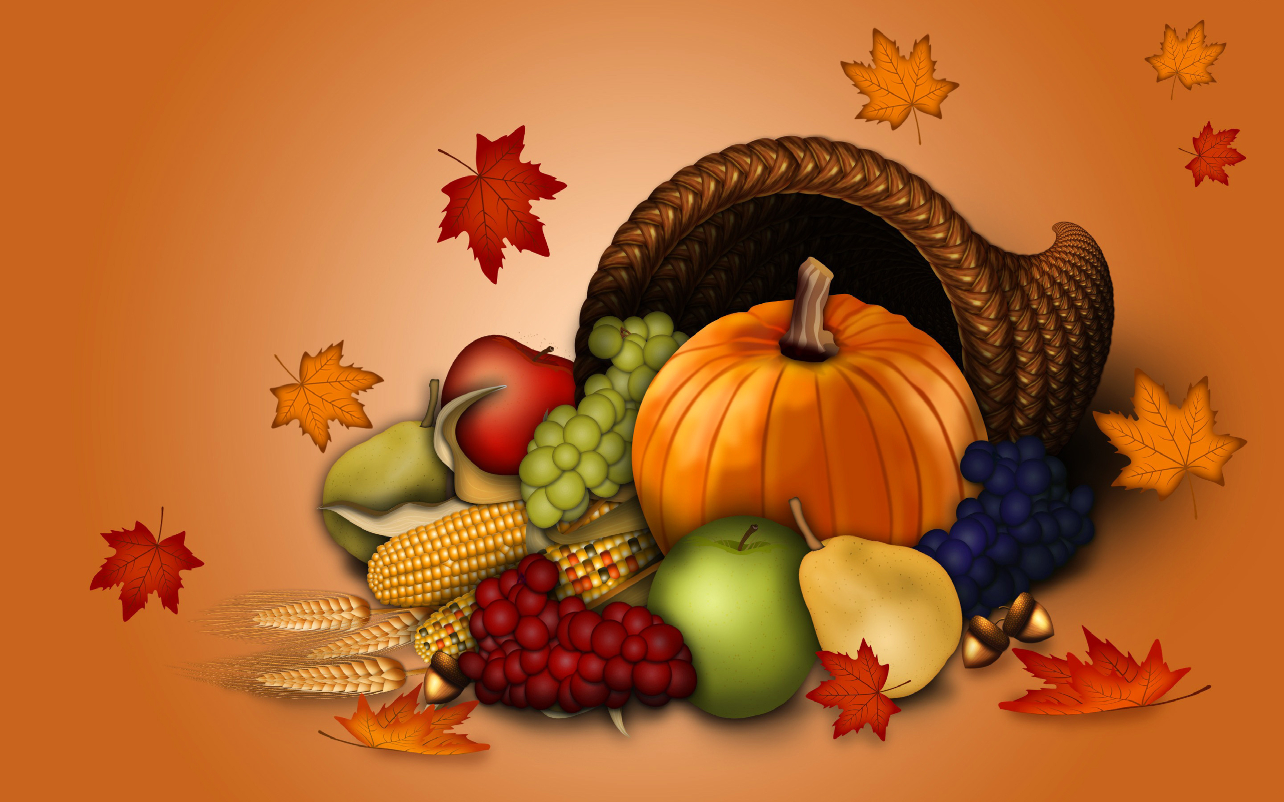 Free download wallpaper Food, Pumpkin, Leaf, Fall, Fruit, Artistic on your PC desktop