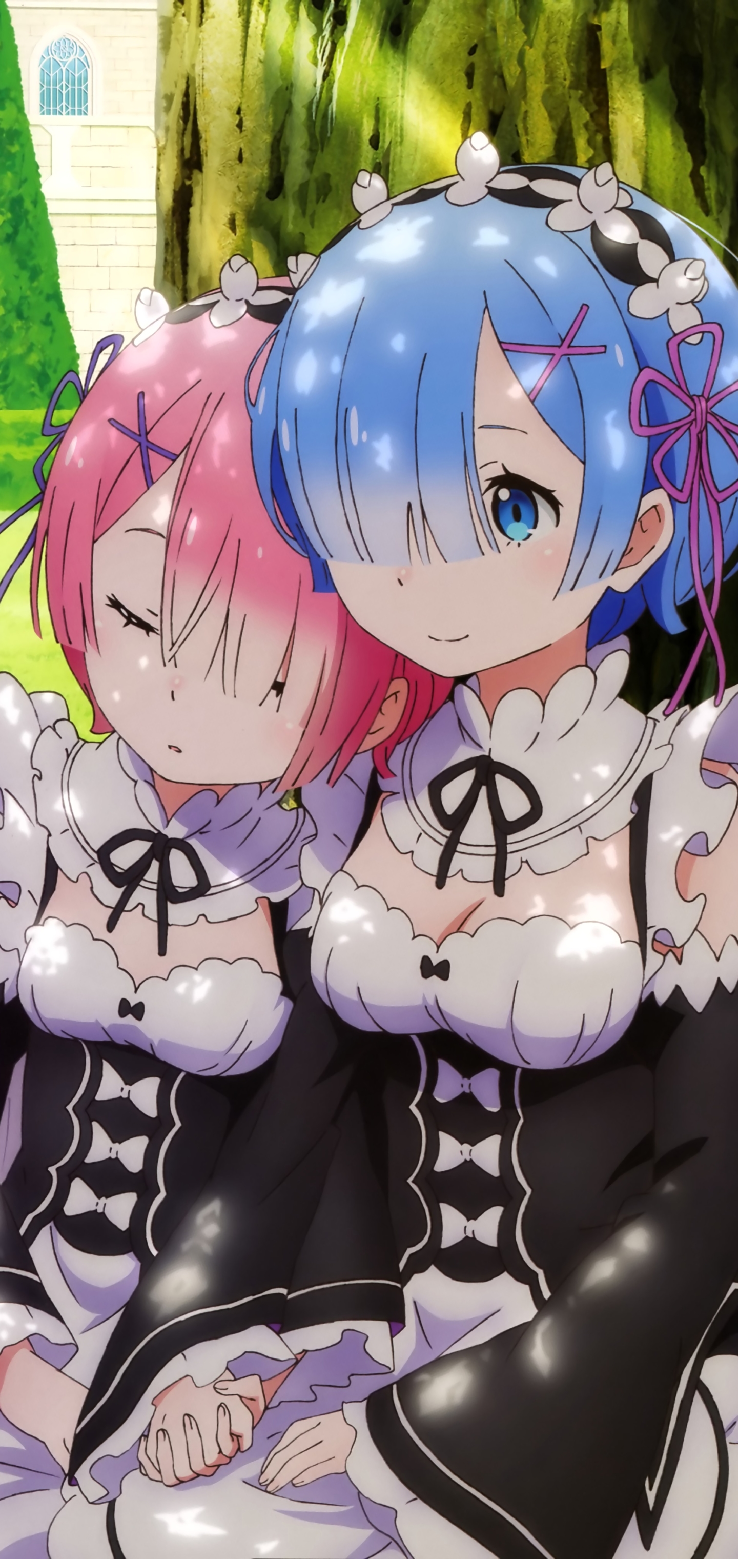 Download mobile wallpaper Anime, Blue Eyes, Blue Hair, Short Hair, Re:zero Starting Life In Another World, Ram (Re:zero), Rem (Re:zero) for free.