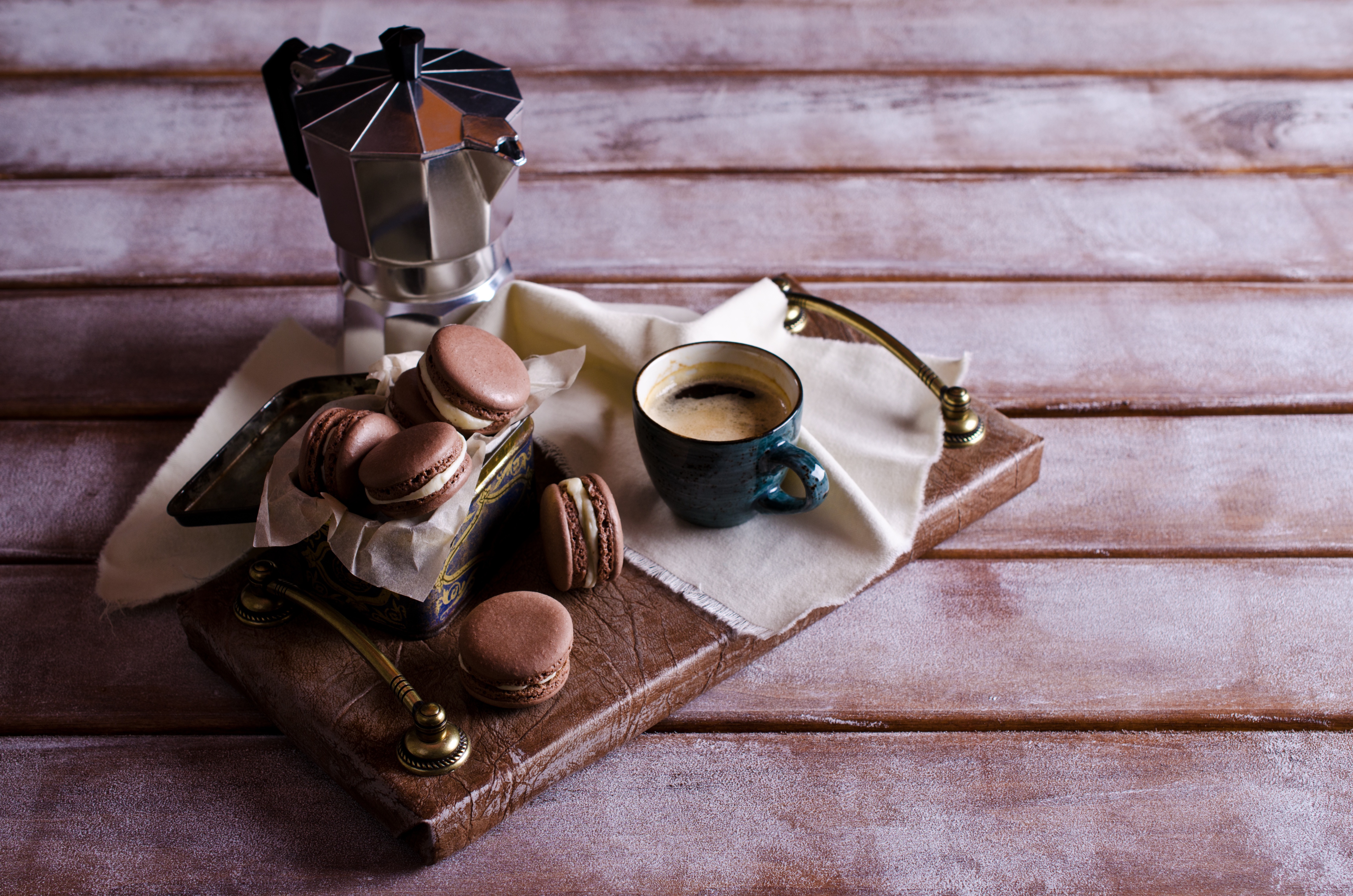 Download mobile wallpaper Food, Dessert, Coffee, Still Life, Cup, Macaron for free.