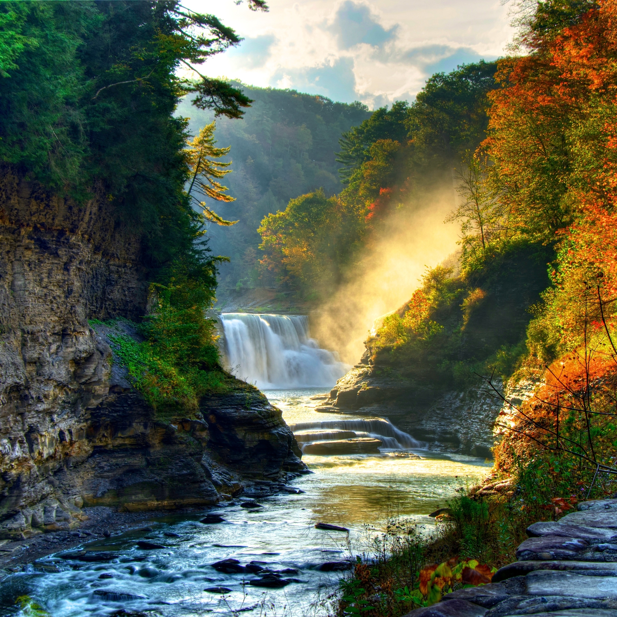Baixe gratuitamente a imagem Natureza, Outono, Cachoeiras, Floresta, Árvore, Cair, Terra/natureza, Cachoeira na área de trabalho do seu PC