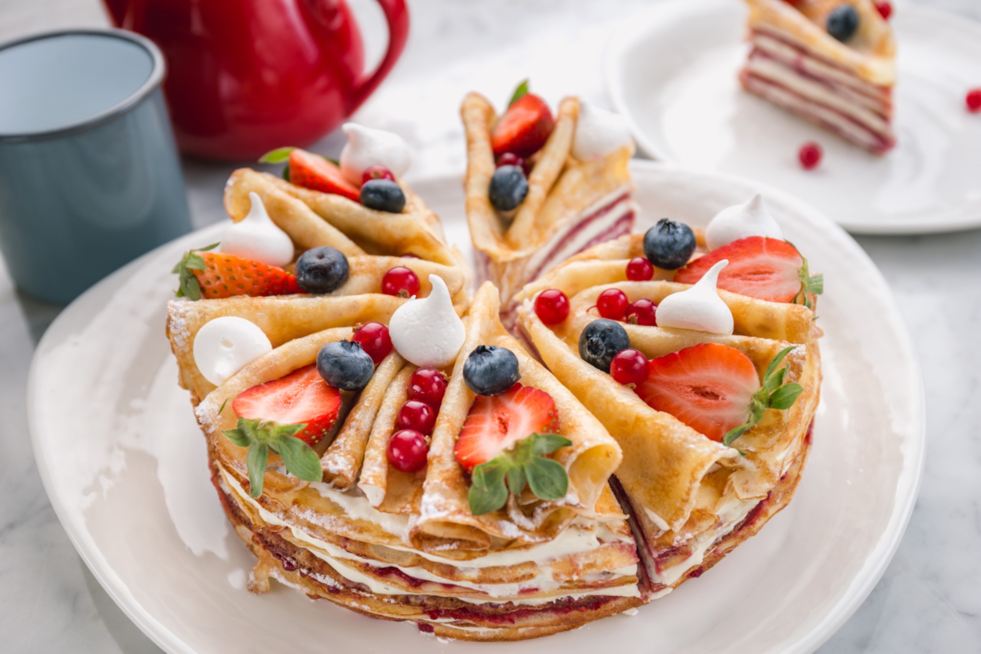 Download mobile wallpaper Food, Still Life, Berry, Crêpe for free.