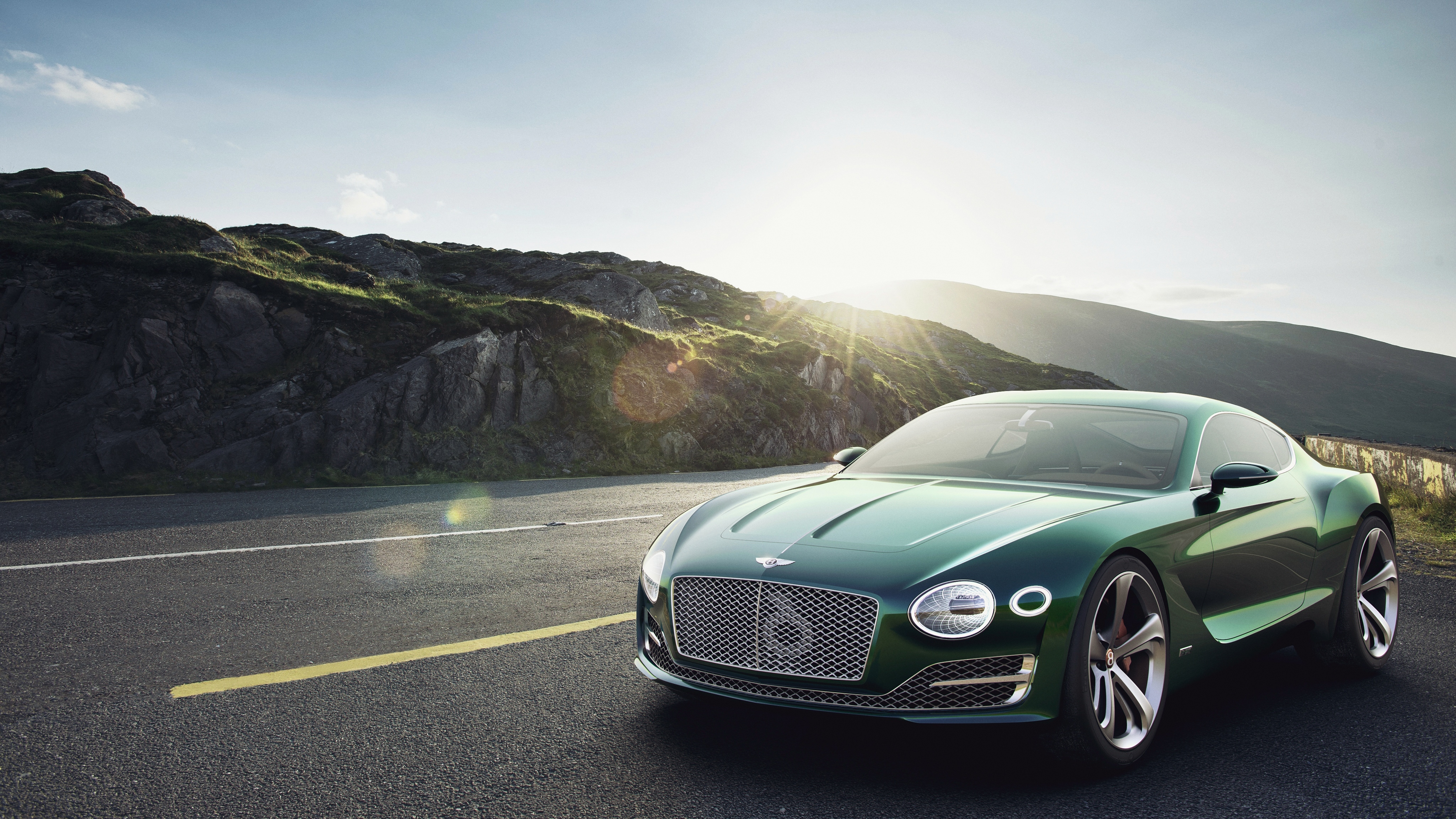 bentley, green, front view, cars, 2015, exp 10