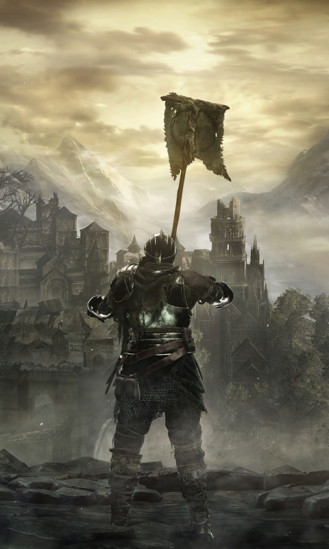 Download mobile wallpaper Landscape, Mountain, Knight, Armor, Video Game, Castle, Dark Souls, Dark Souls Iii for free.