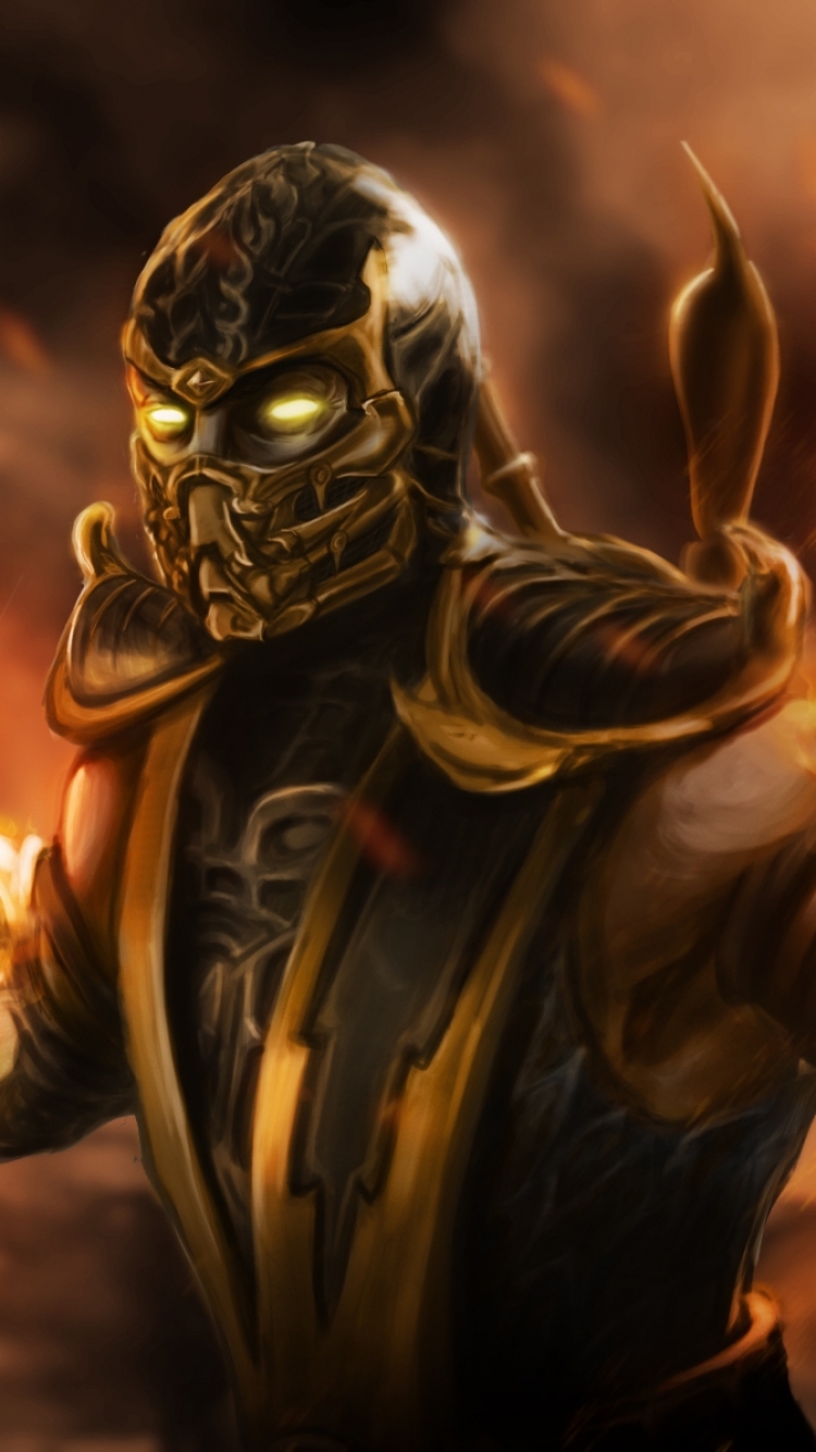 Download mobile wallpaper Fire, Mortal Kombat, Warrior, Video Game, Scorpion (Mortal Kombat) for free.