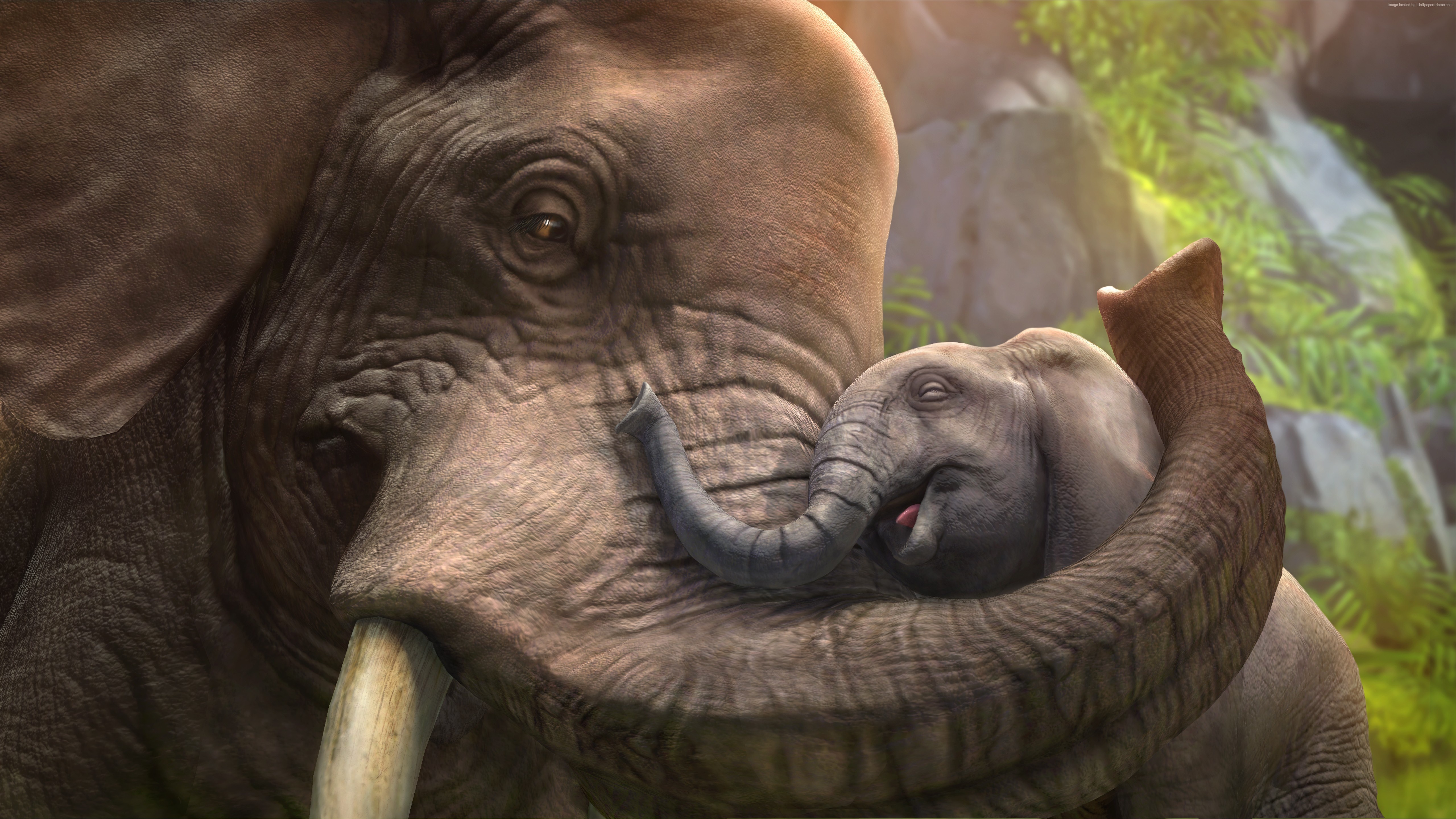 Free download wallpaper Elephants, Animal, Baby Animal, African Bush Elephant on your PC desktop