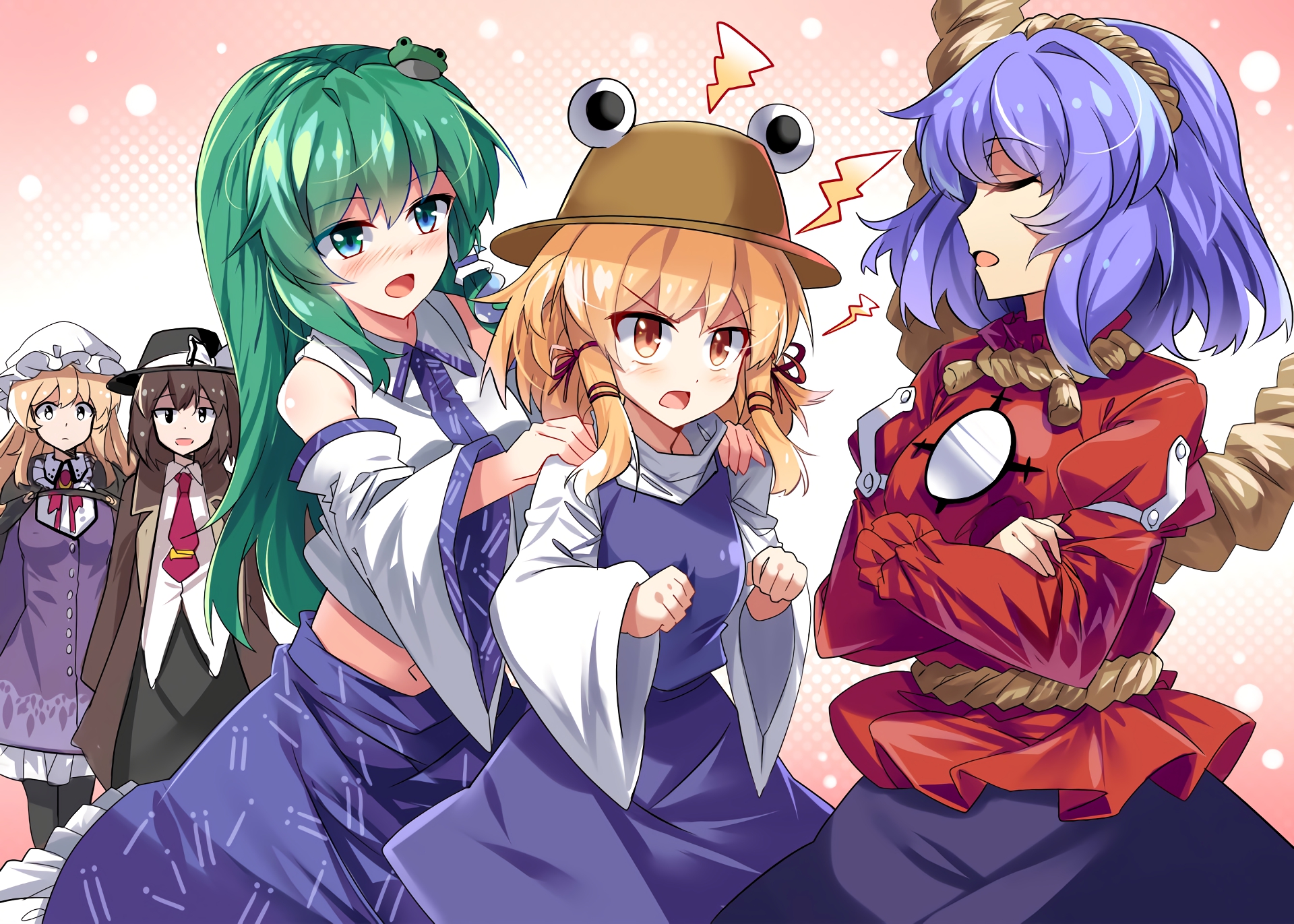 Laden Sie das Animes, Tuhu, Sanae Kochiya, Suwako Moriya-Bild kostenlos auf Ihren PC-Desktop herunter