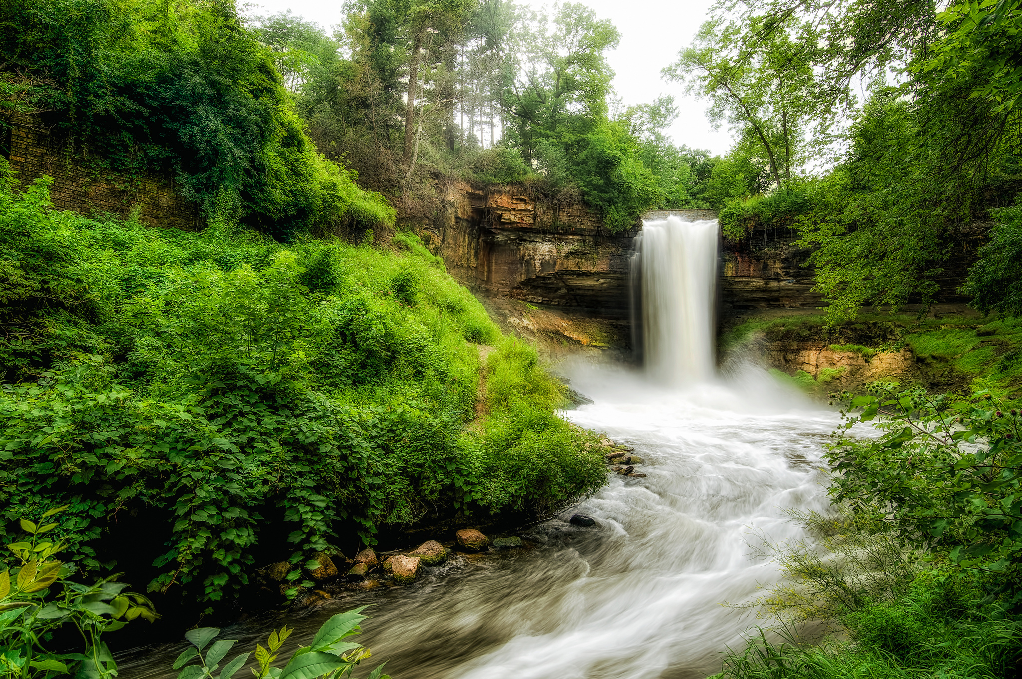 Download mobile wallpaper Waterfalls, Waterfall, Forest, Earth, Hdr for free.