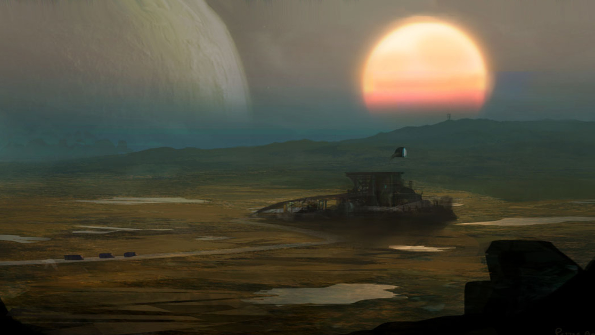 Handy-Wallpaper Landschaft, Science Fiction kostenlos herunterladen.