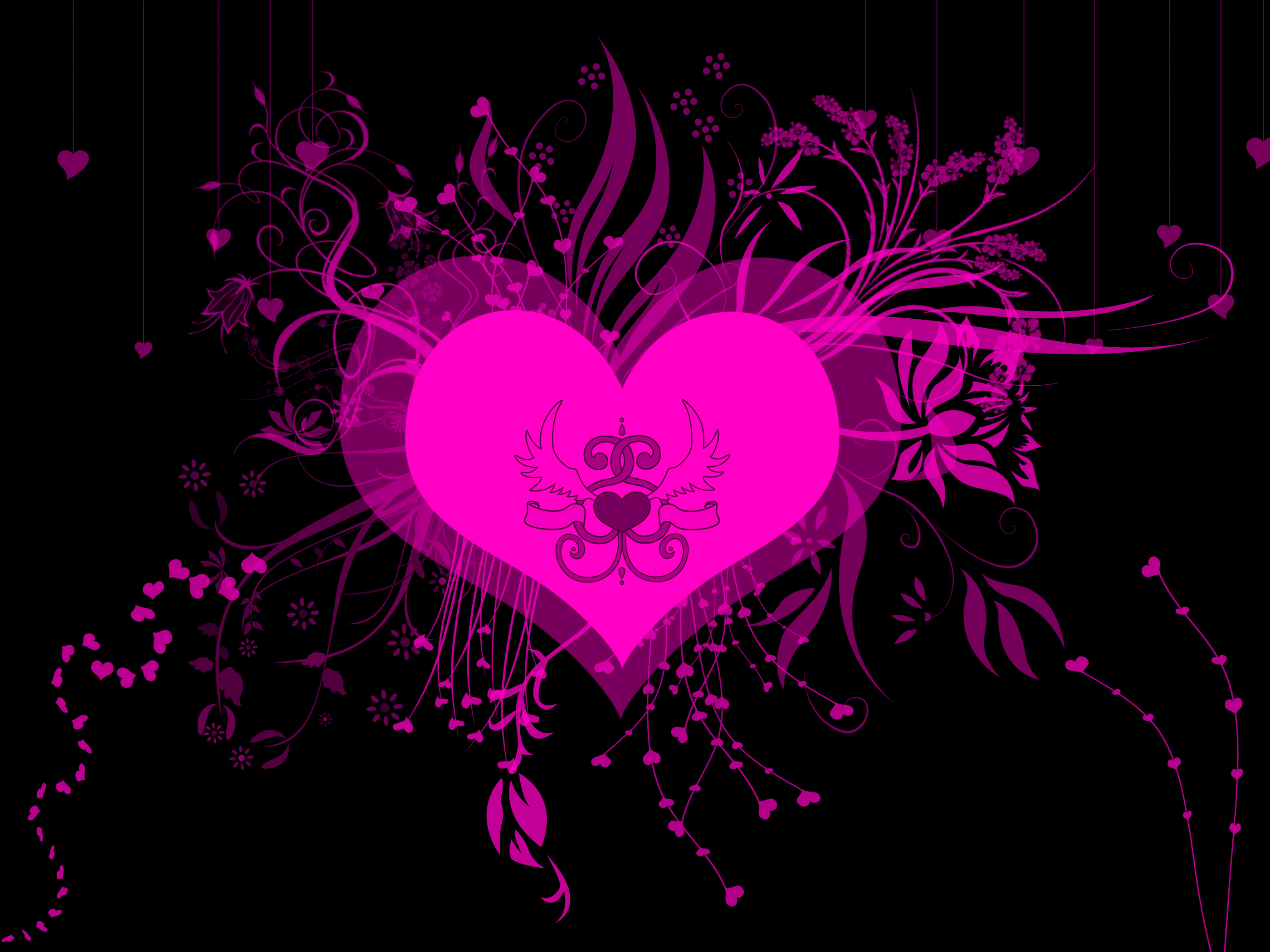 無料モバイル壁紙ピンク, 芸術的, 心臓, デザインをダウンロードします。